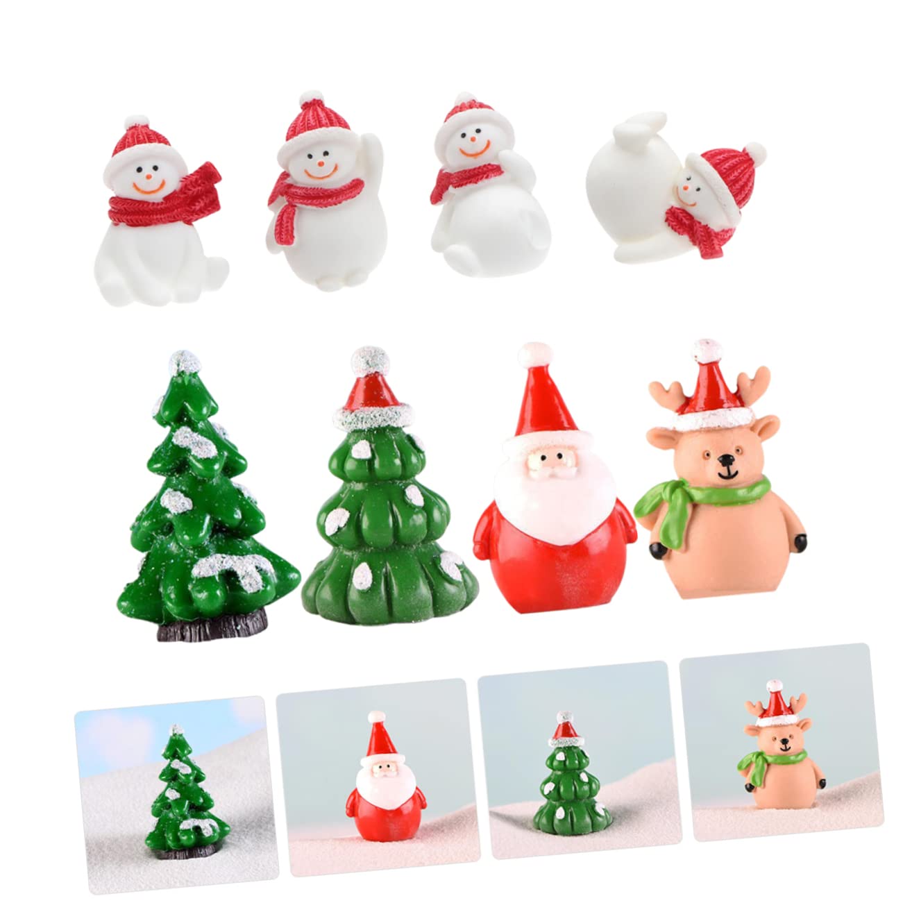 Cabilock 5 Juegos Micro Paisaje Navideño Adornos Brillantes Decoraciones Ángel Medias De Navidad Adornos De Jardin Media De Navidad Luces Solares De Estaca Exterior Resina 8 Uds * 5