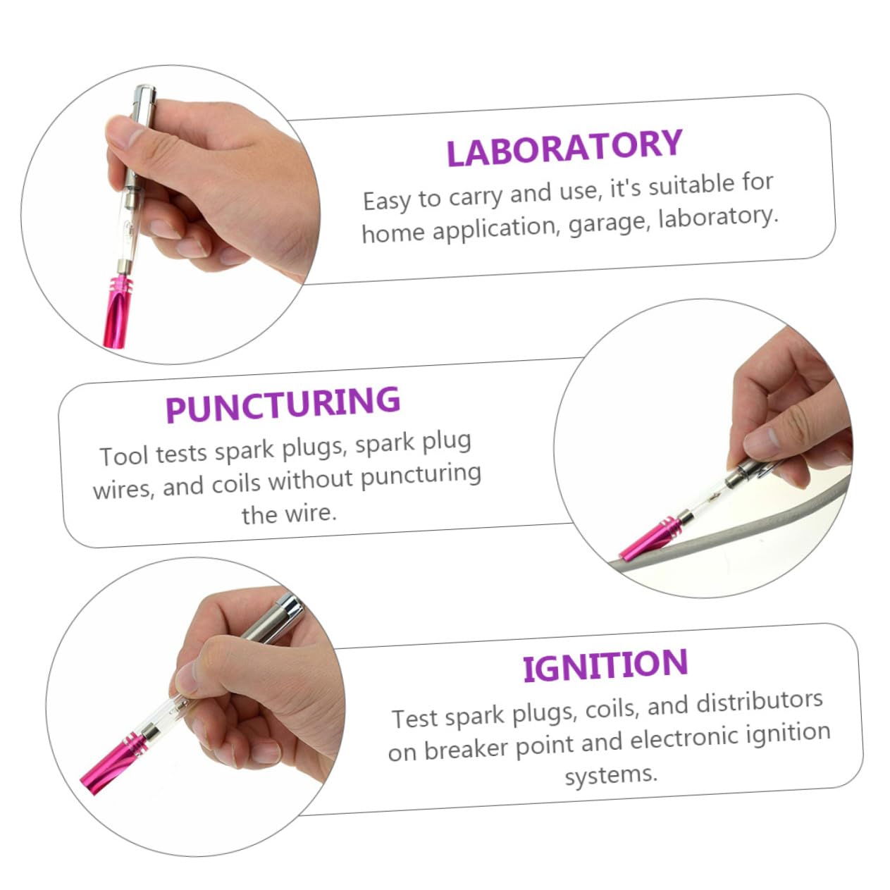 2Pcs Auto Ignition Test Pen High Brightness Spark Indicator for Automotive Coils Diagnostic Easy to Use Spark Checker Tool for Cars Trucks and Suvs