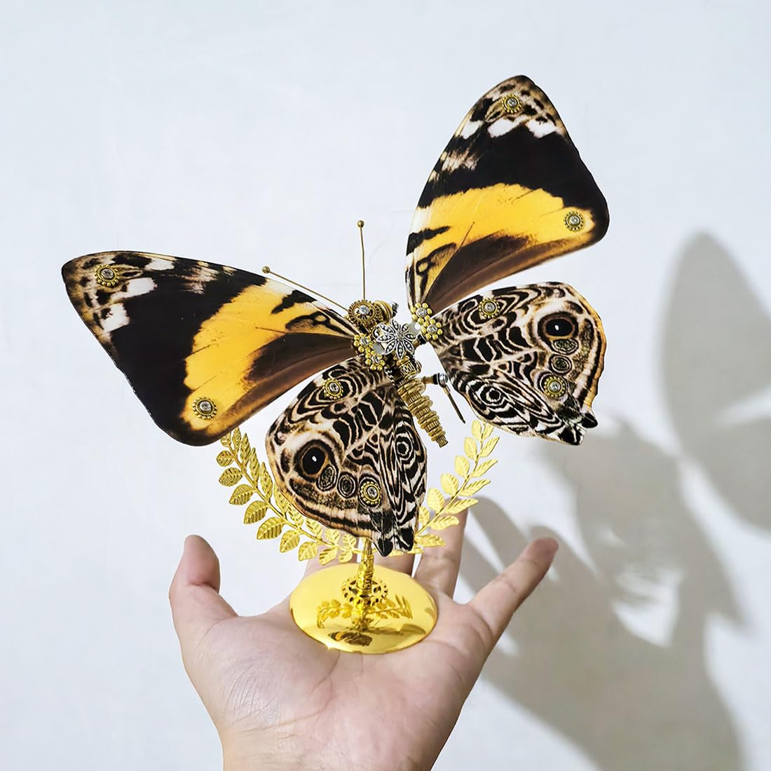 Generic Rompecabezas de metal 3D para adultos, kit de montaje de mariposa de ojo de pavo real steampunk con soporte, rompecabezas mecánico 3D, adorno de insectos, perfecto 2024 (más de 100 piezas)