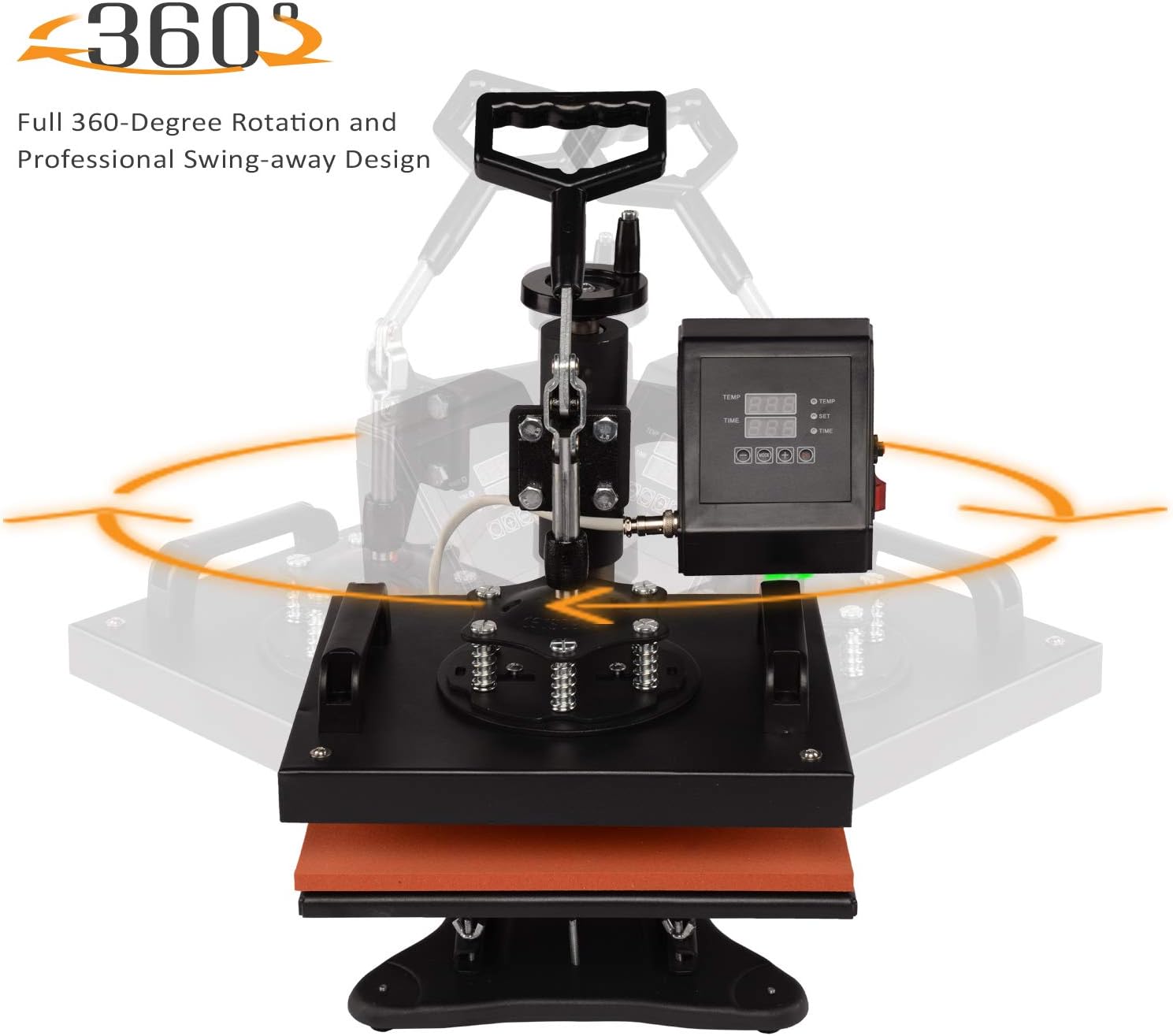 BAHOM 12" X 9" Heat Press Machine, Swing Away Digital Transfer Sublimation Machine for T-Shirt/Bag/Bolster/Mouse Mat