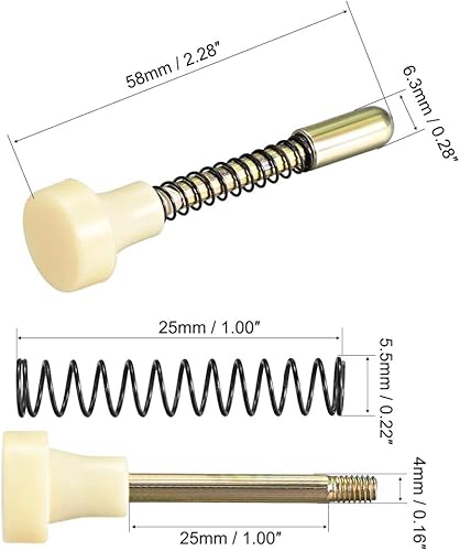 Miniatura 8 de uxcell Pestillos de émbolo cargados por resorte de 0.248in de diámetro, 0.020in de diámetro, resorte de 1.693in de longitud total, 4 piezas