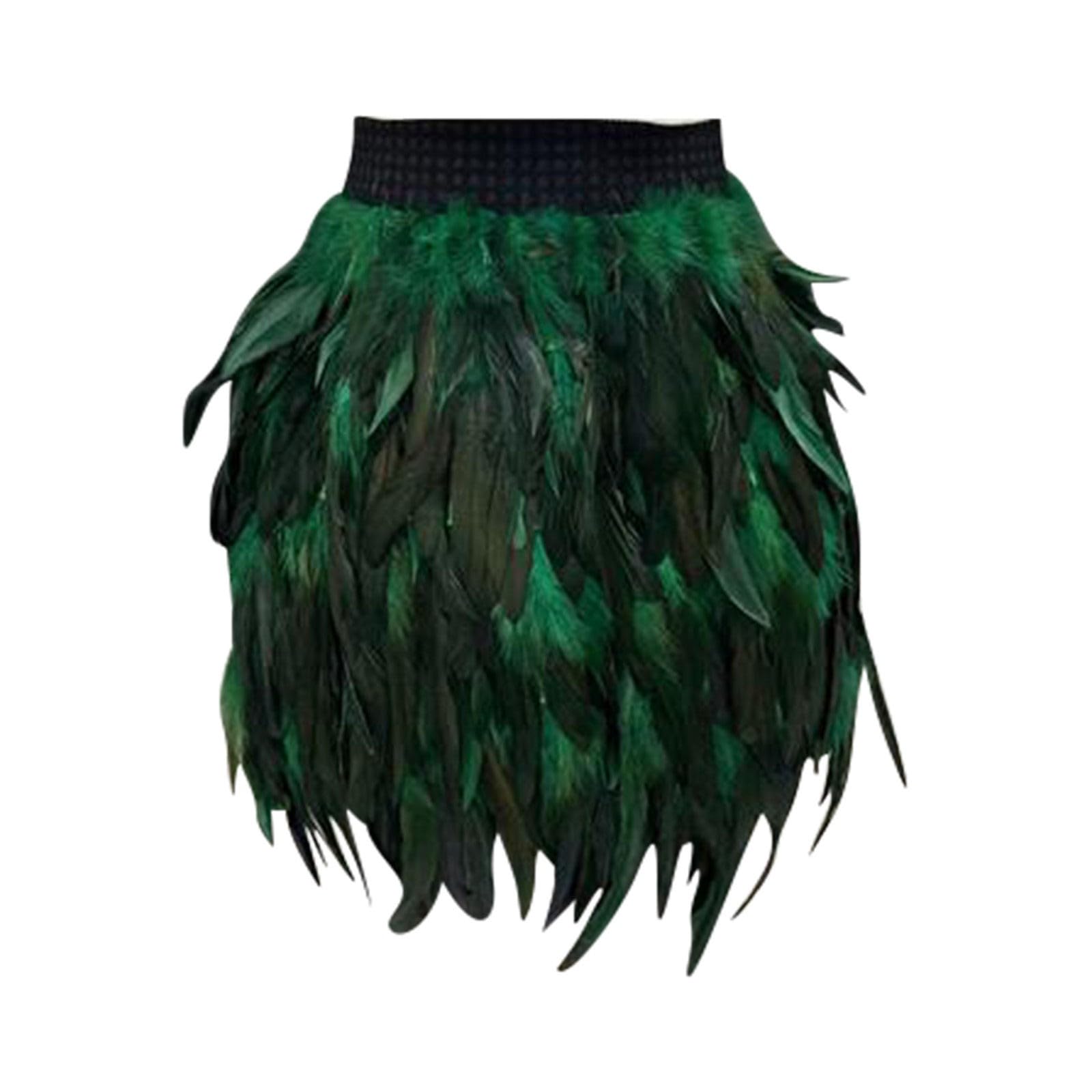 Falda de fantasía de plumas para mujer, faldas lindas para mujer