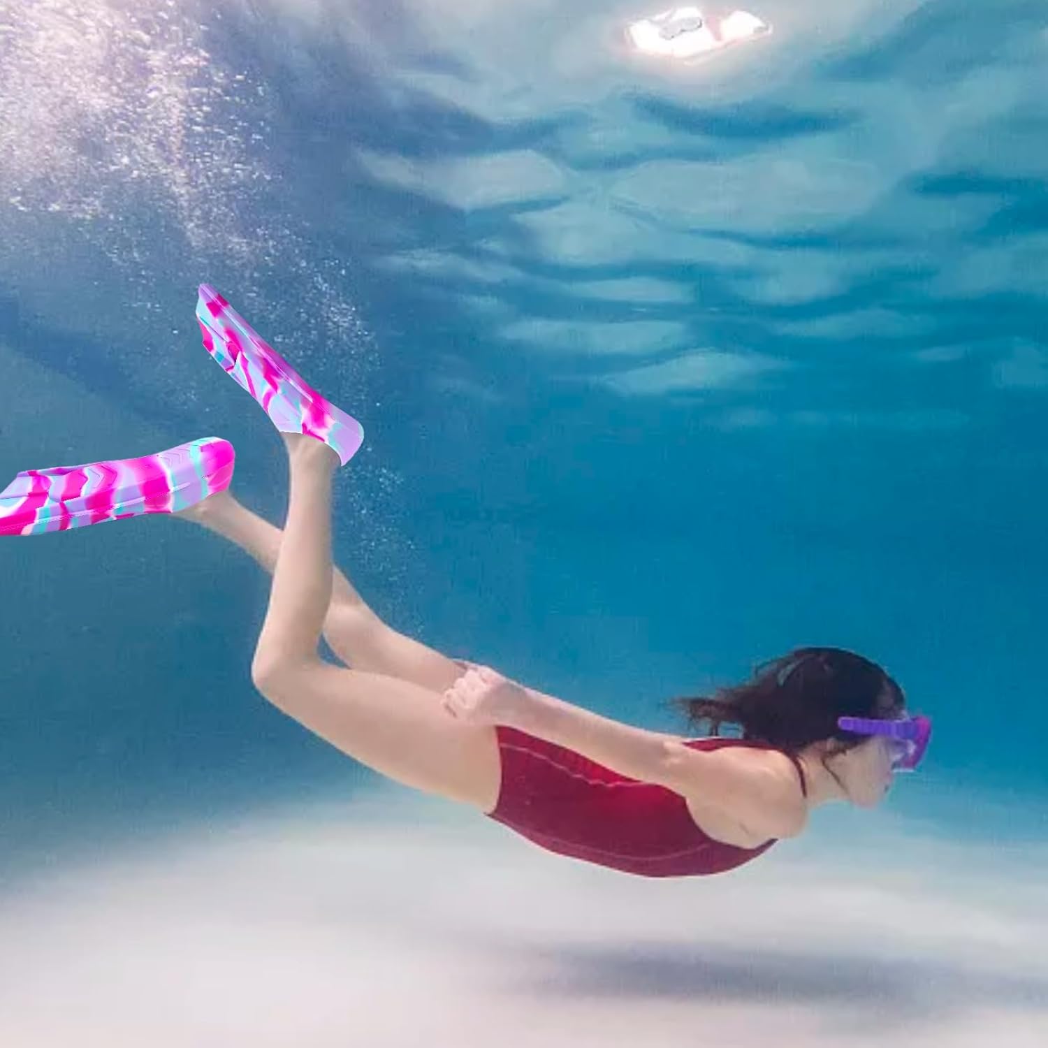 Swimming Training Fins,Kids Swim Fins,Comfortable Swimming Flippers Suitable for Children,Beginners,Girls,Boys,Adults