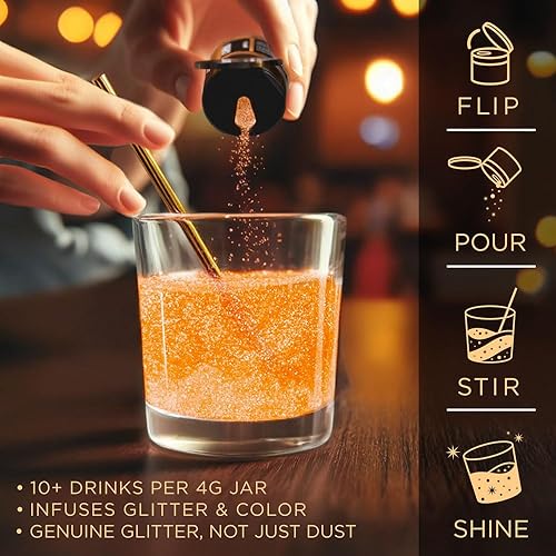 Miniatura 61 de Brew Glitter - Purpurina comestible para bebidas, cócteles, cerveza, adornar bebidas Certificado Kosher y Halal 100% comestible y de grado Azul