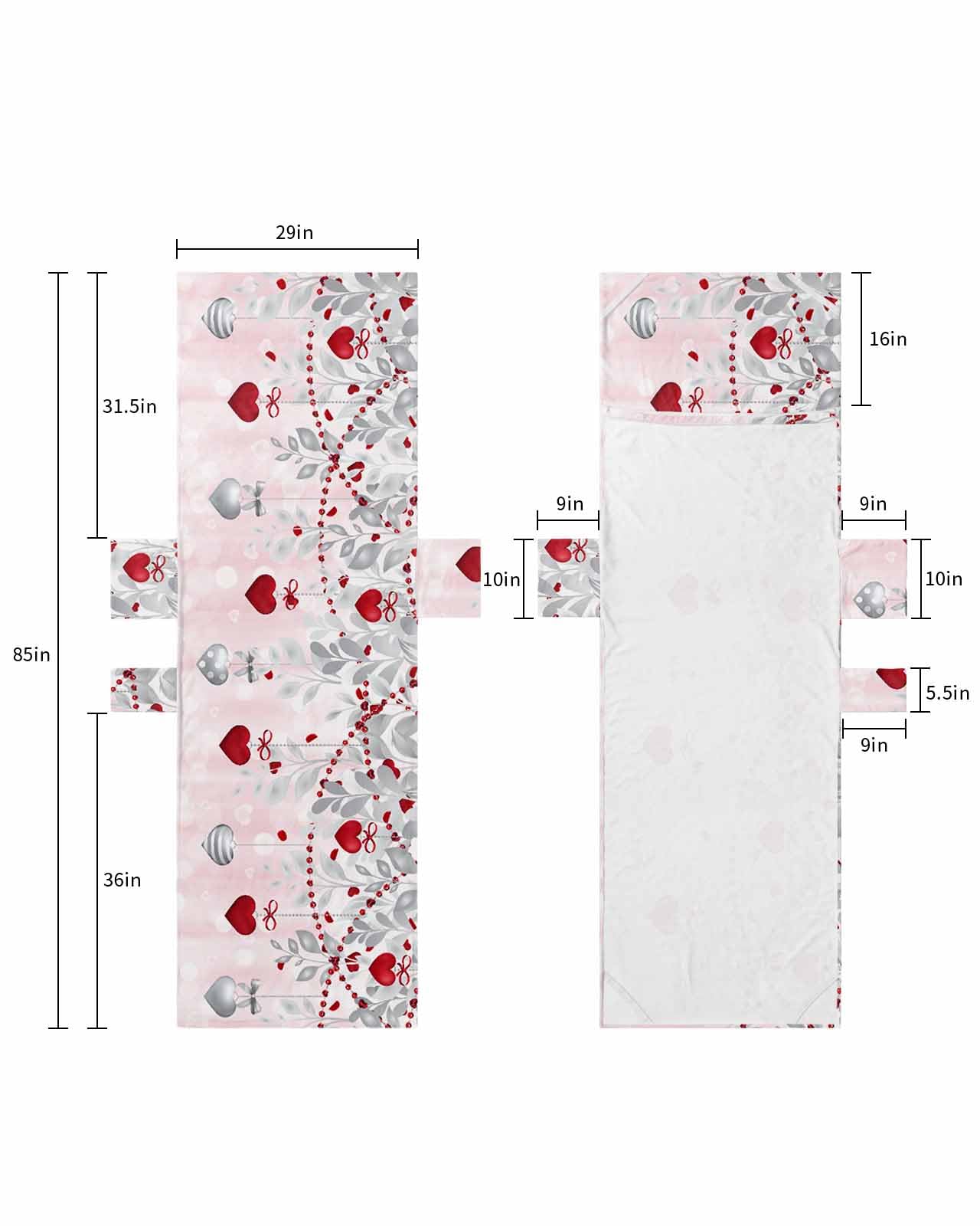 Red Grey Love Heart Beach Lounge Chair Towel Cover, Soft Chaise Lounge Towel with Side Pockets Patio Pool Chairs Cover for Beach/Pool Sunbathing 29x85 Pink Valentines Botanical