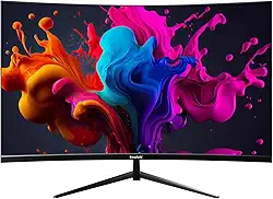 Gawfolk Monitor de computador curvo 4K UHD de 32 polegadas, tela ultratransparente (3840 × 2160p)