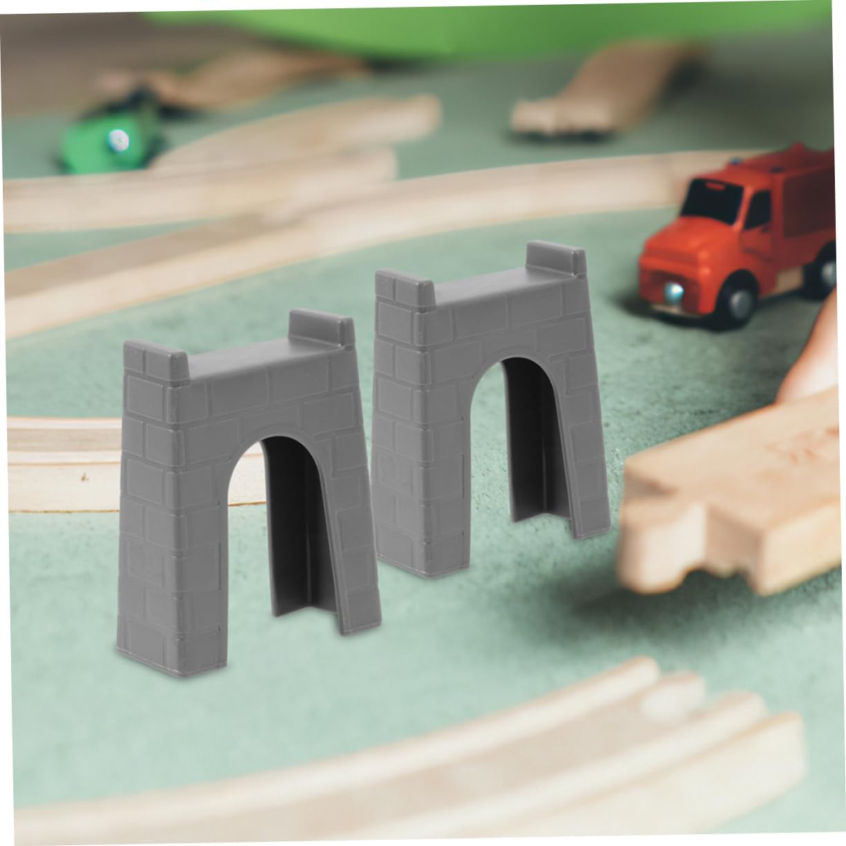 YARNOW 12pcs Model Train Bridge Pier Accessories Set Decorative Track Pieces for DIY Train Games Compatible Major Brands Grey