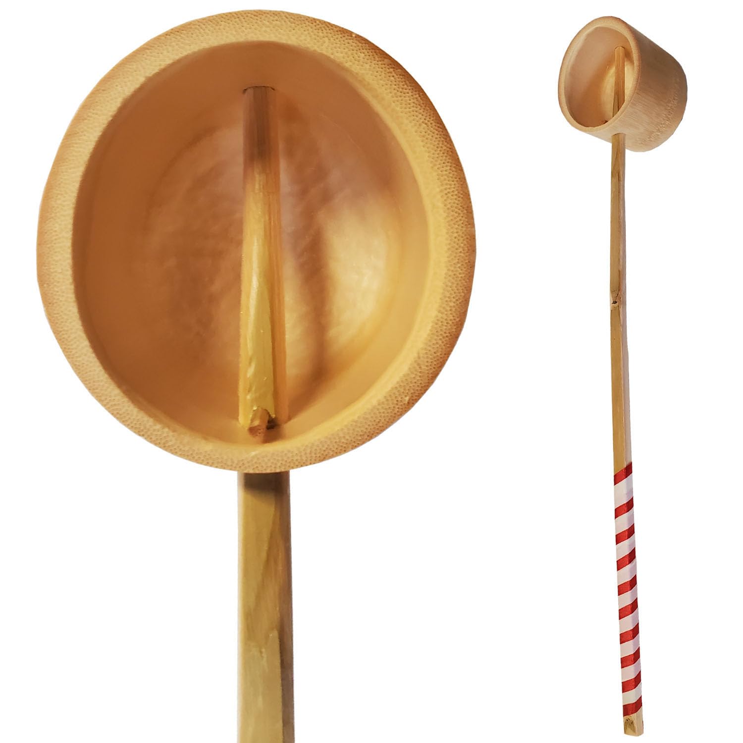 菰樽用】朱塗の柄杓 2本 黒塗の柄杓6本 長さ49㎝ 合180~200ml