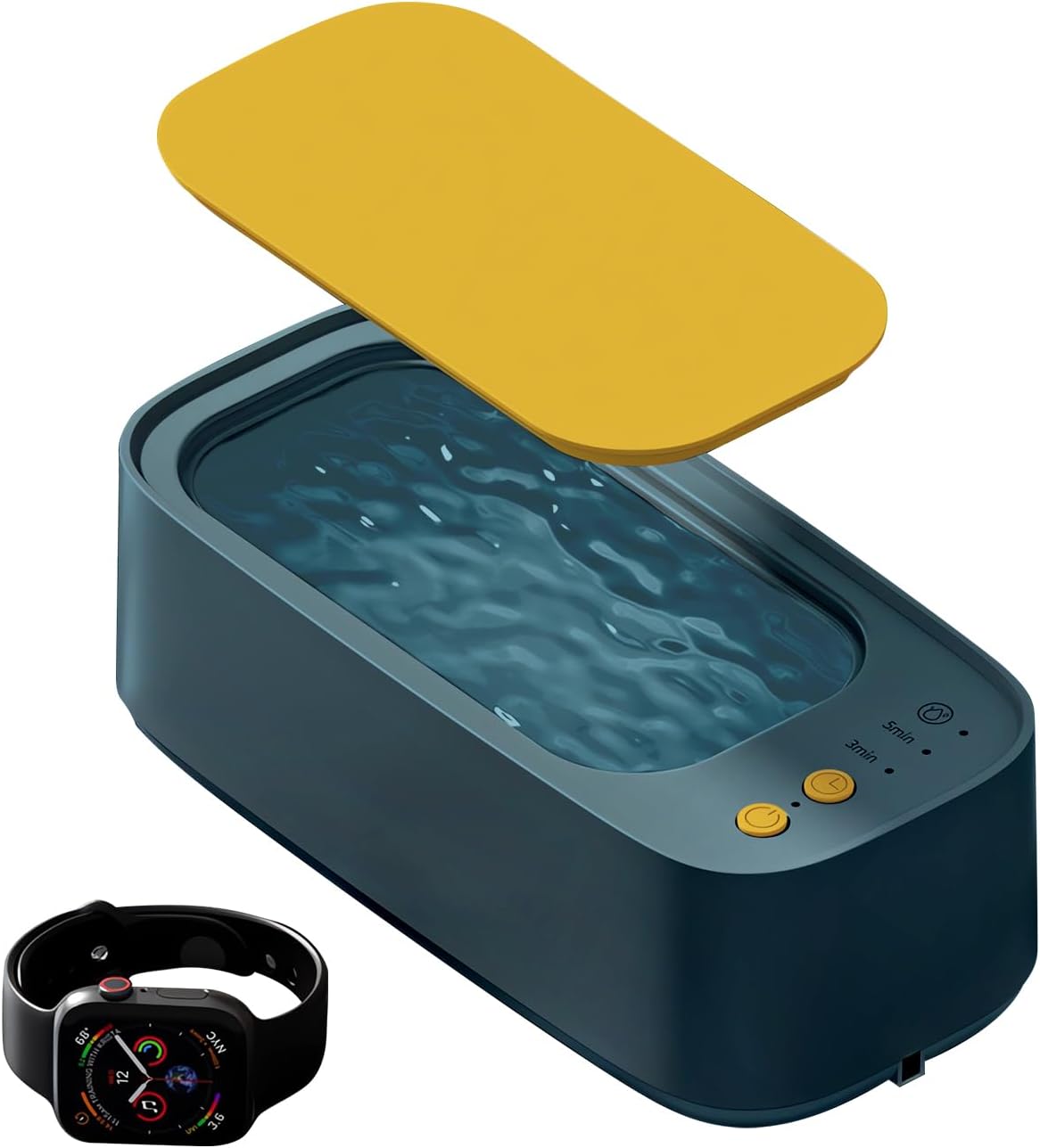 Ultrasonic Jewelry Cleaner Portable 360° All-Round Cleaning and High-Frequency Vibration Ultra Sound Cleaner Machine with 3 Modes Gentle Cleaning for Eyeglasses, Jewelry, Watches
