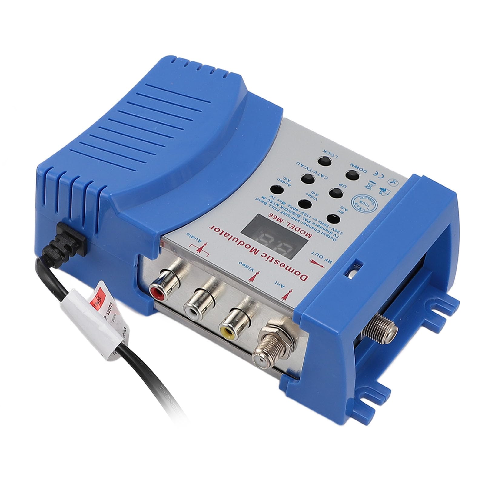 Modulatore RF, convertitore AV a RF con supporto VHF UHF, visualizzazione dei canali e uscita regolabile, per console di videogiochi e sistemi CATV (spina europea 220-240 V)
