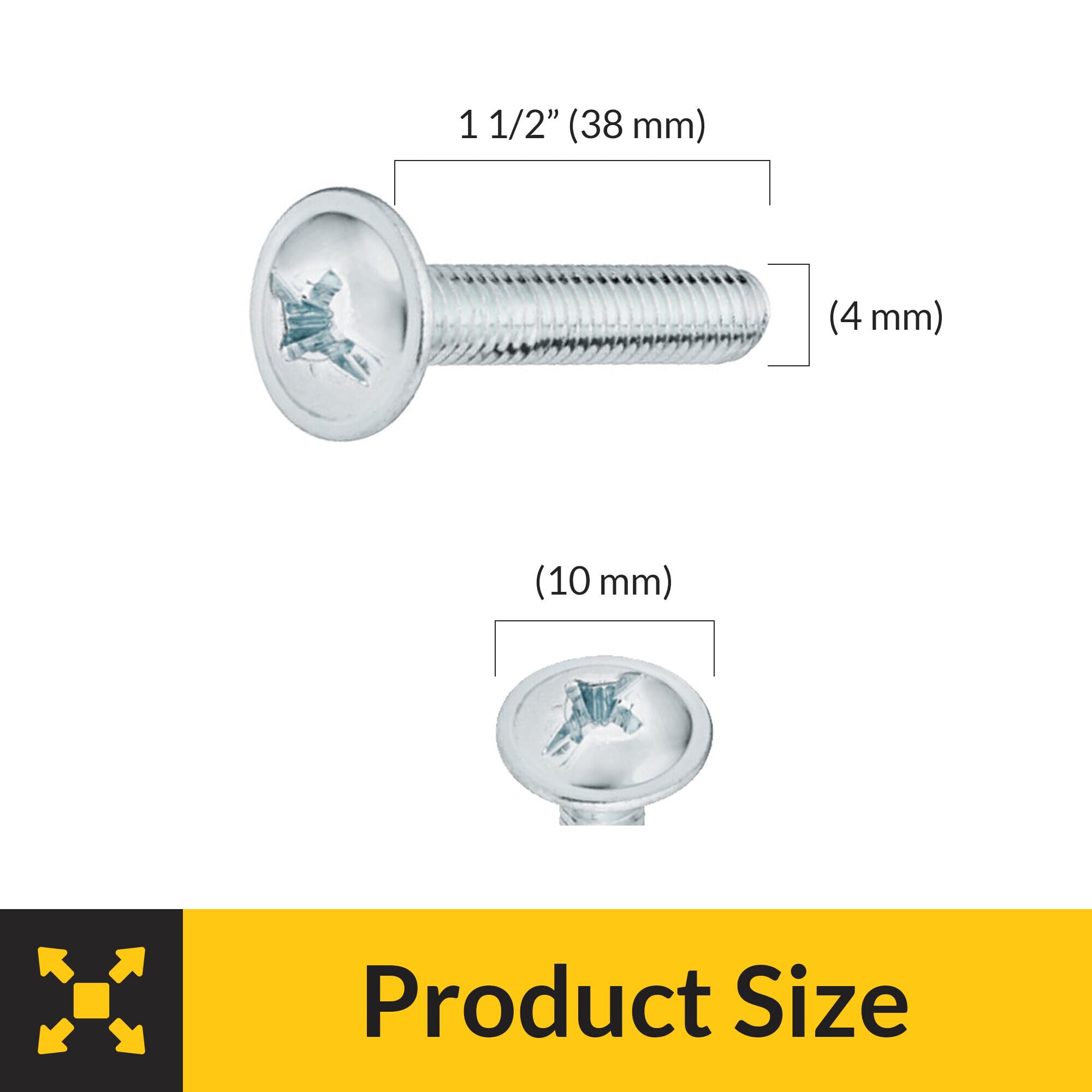 Brixwell SRW449077405 Threaded Screw, Flat Head 1 1/2