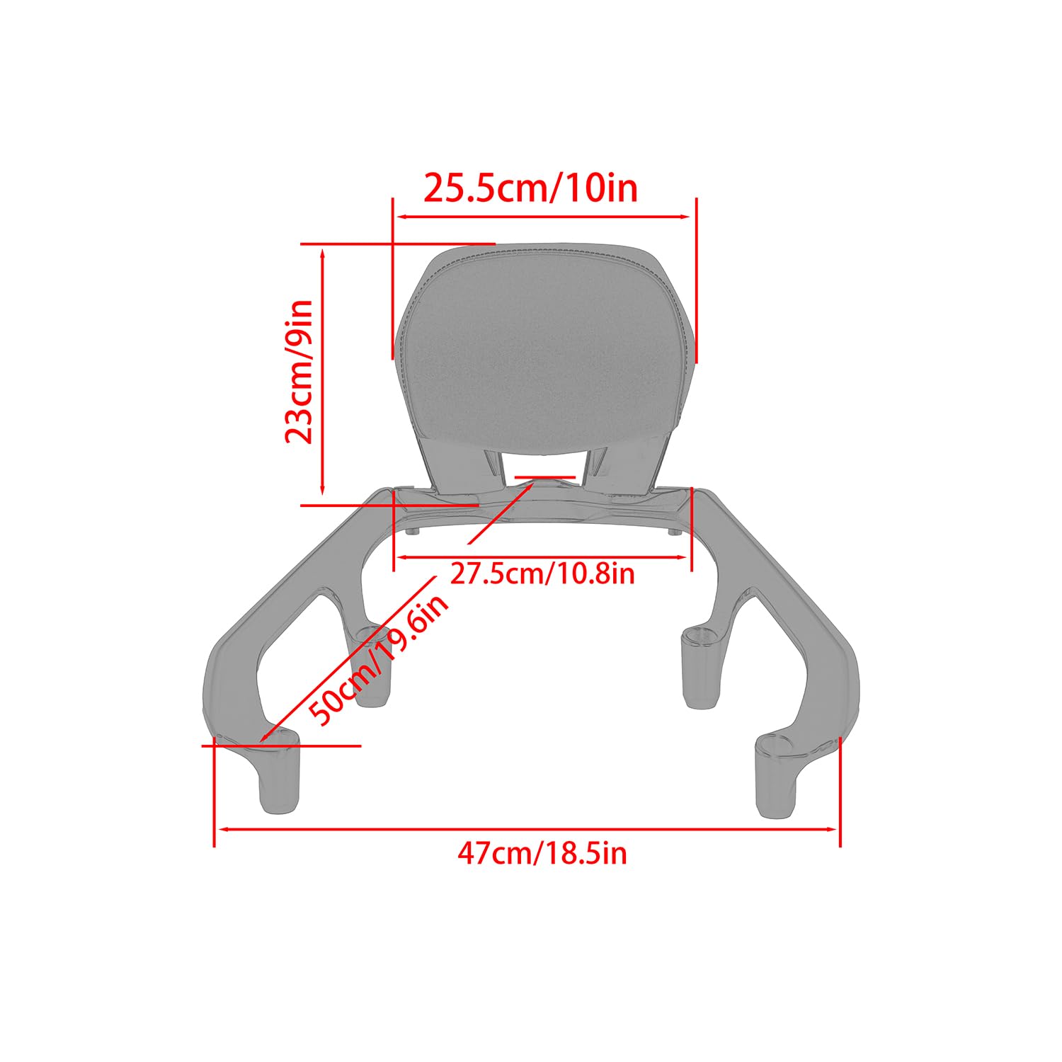 Schienale Posteriore per Moto con Barra di Presa per TMAX 560 TMAX560 2022 2023 2024 2025 Maniglia di Supporto