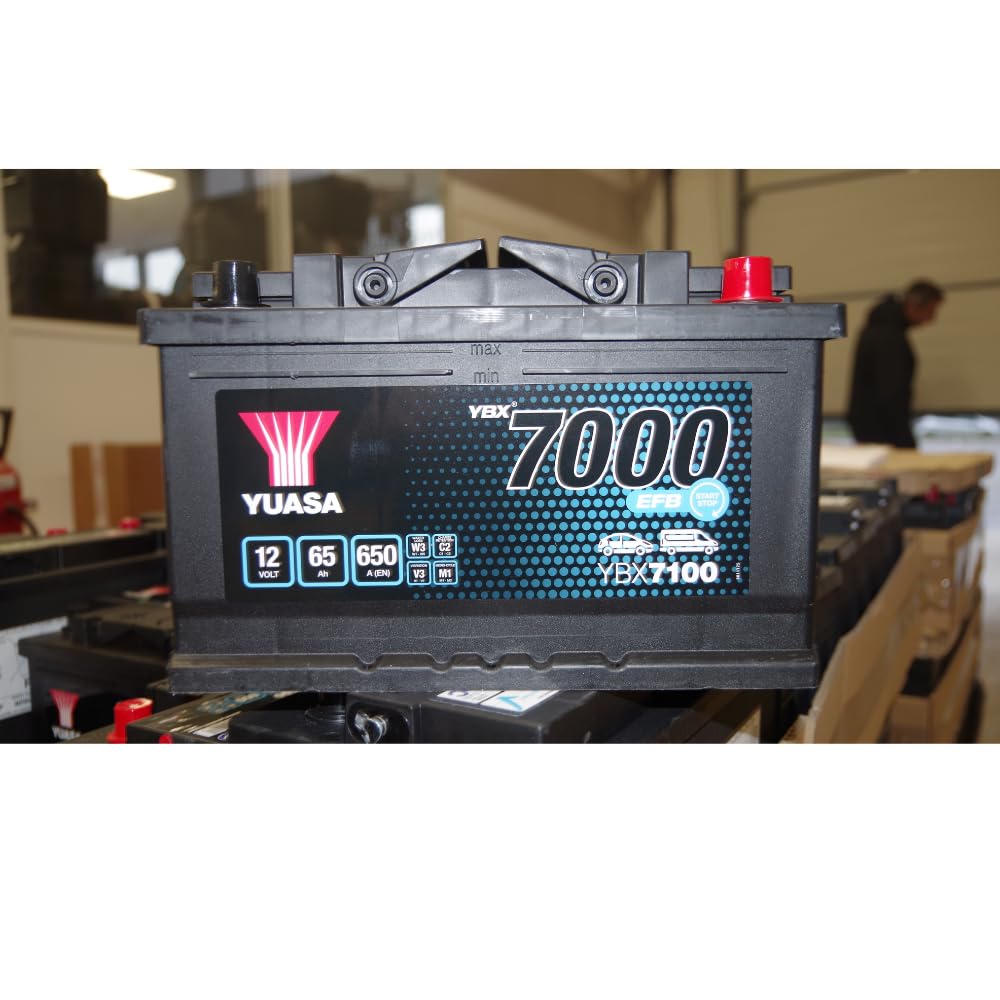 YUASA Batteria 65, Ah 650, A/EN YBX7100 L 278mm B 175mm H 175mm Compatibilità con FORD Fiesta Mk6 Hatchback JA8, JR8 FOCUS III C-Max II DXA/CB7, DXA/CEU Kuga Mk2 DM2 Fiesta Mk7 Hatchback