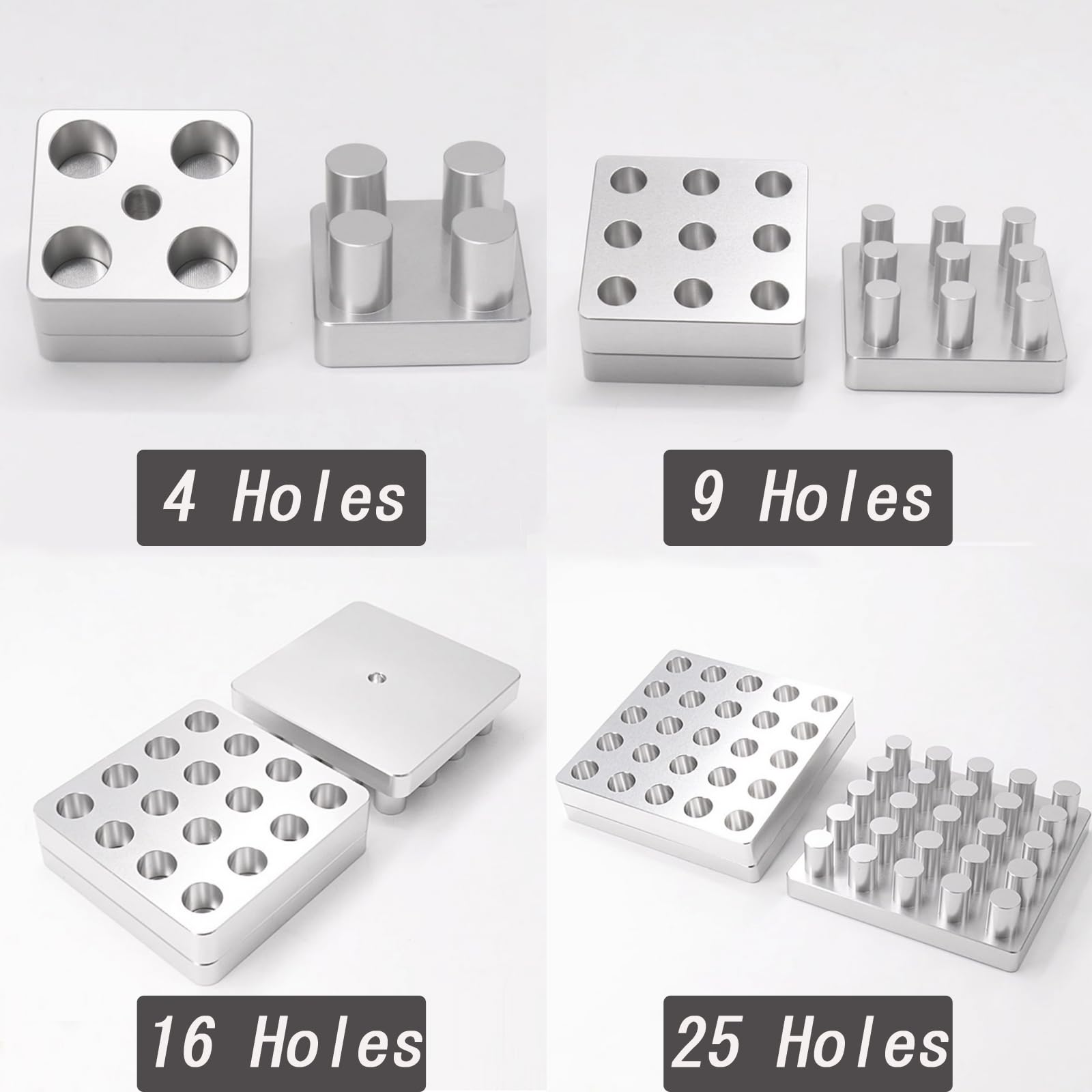Stampo Manuale per Compresse per Pillole Strumento per la Produzione di Presse per Compresse in Polvere per Medicinali in Lega di Alluminio (25 Fori, Φ6mm)