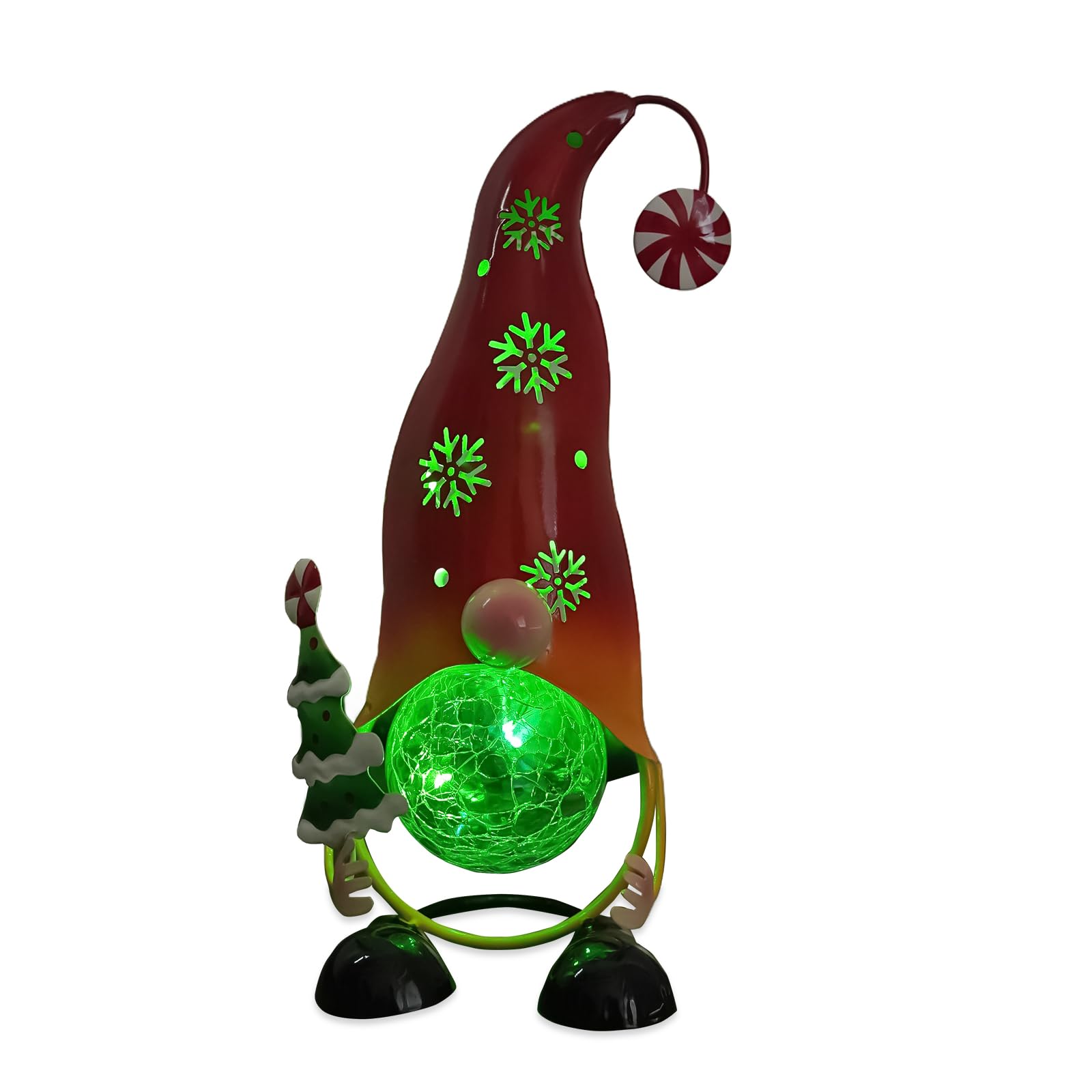 HONGLAND Solar Gnome Garden Lights, Gnome Solar Decoration Outdoor Figurine Lights (Red)