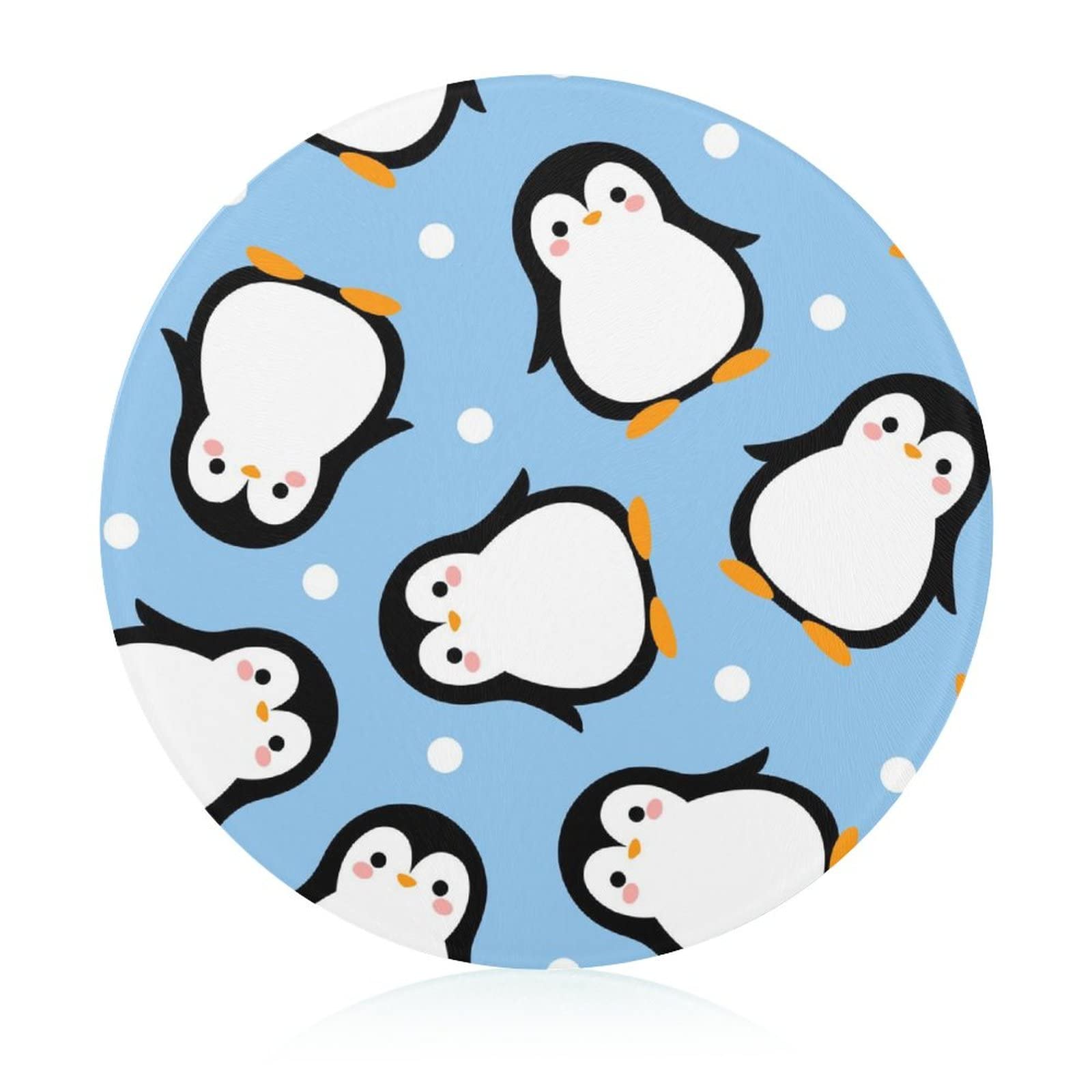 Planche à découper en verre anti odeur et antidérapante pingouin 20 cm