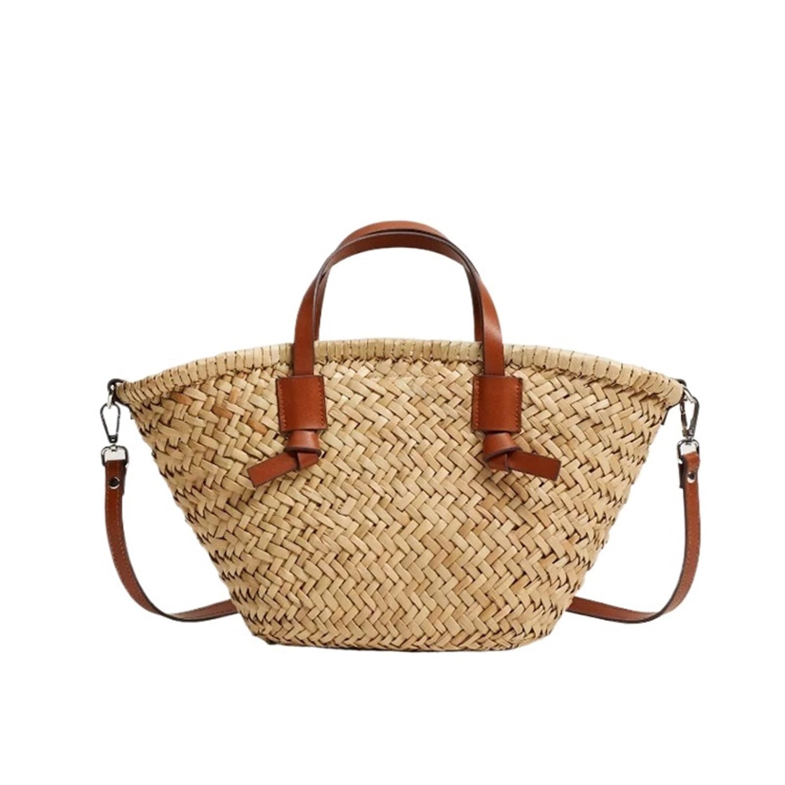 Lässige gewebte Korbtasche für Damen, Handtaschen, handgefertigt, für Sommer, Strand