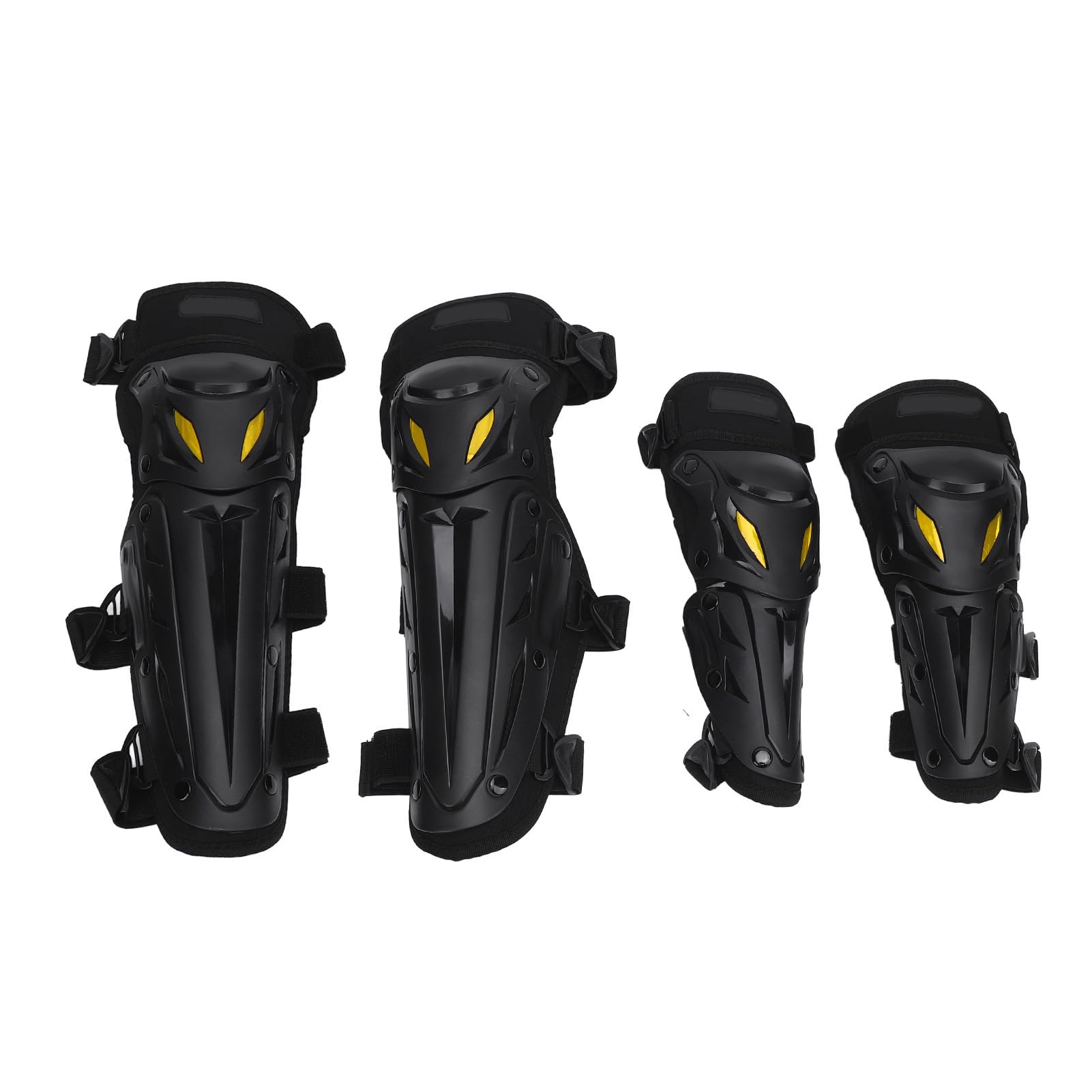 Aramox Ginocchiere Motocross Gomitiere 2 in 1 Equipaggiamento Protettivo Ginocchio Regolabile Parastinco con Design Precurvato a 180 Gradi Cinturino Plug-in per Motociclette per A