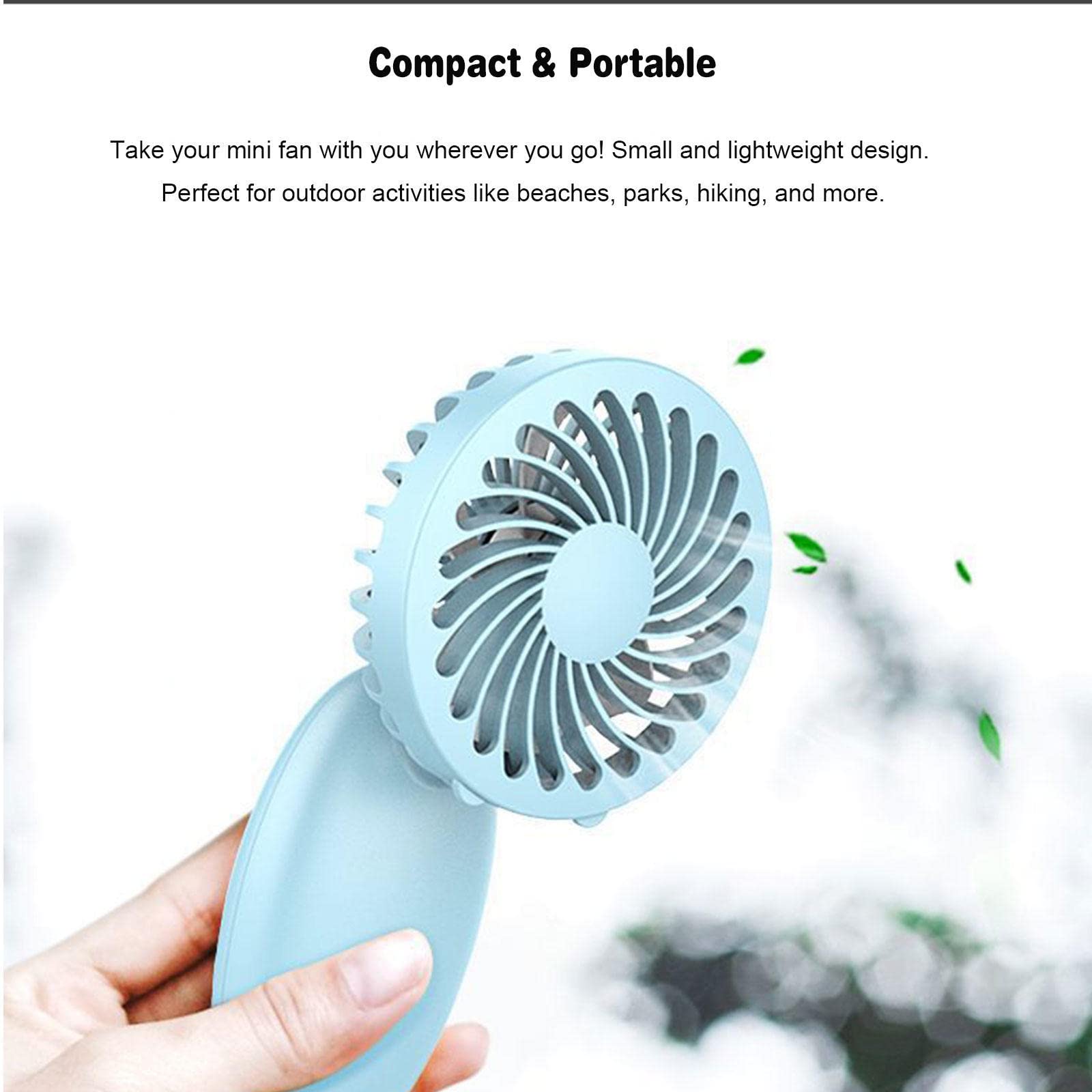 XJBTBA Mini Ventilatore Portatile, Ventilatore Portatile Ventilatore da Tavolo USB Piccolo Ventilatore Manuale Personale Ventilatore Elettrico Pieghevole di Raffreddamento A 3 velocità per Viaggi