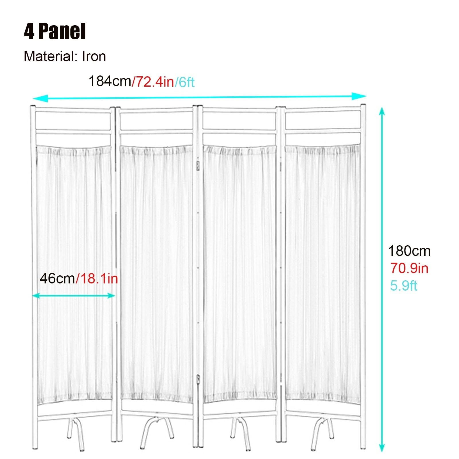 Składany panel medyczny, ochrona prywatności, 4-panelowa, medyczna, ochrona prywatności, metalowa, odłączana ścianka działowa z nóżkami, do domu opieki, akademika, kliniki, pokoi dziecięcych, składana