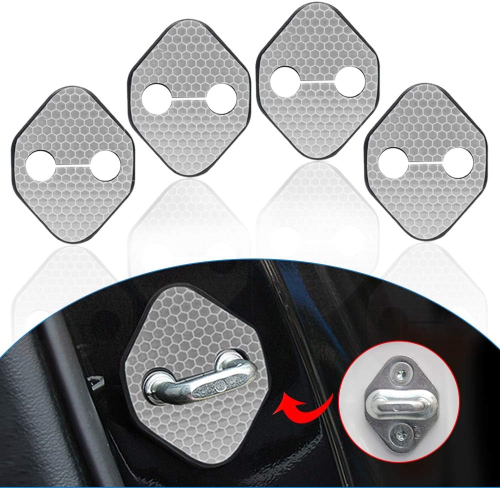 車のドアロックカバー適合多数honda ホンダ 汎用 白 高輝度 反射テープ お中元 ジェイド オデッセイ テップワゴンなど インサイト 4個