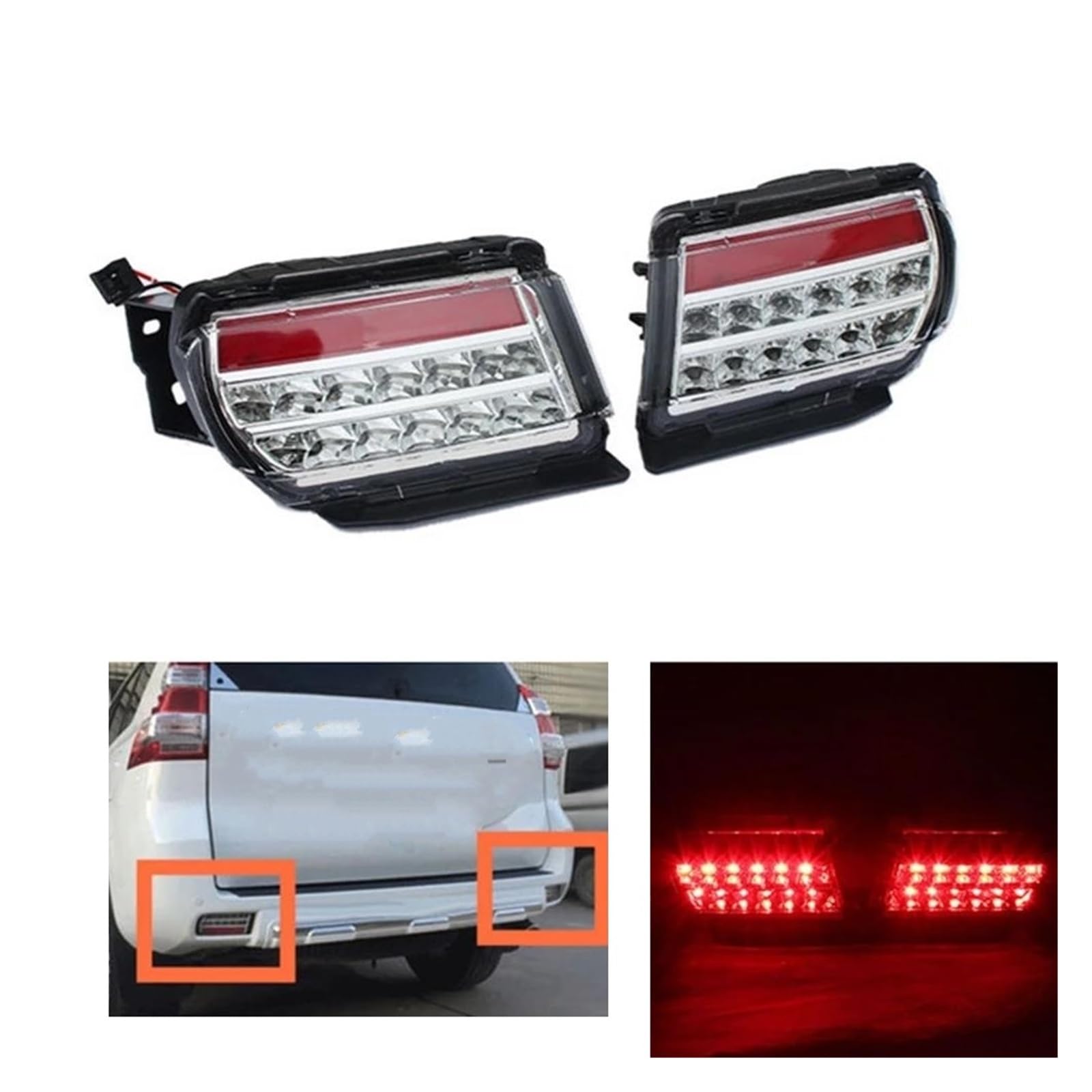 Mirror Indicator Light 2PCS Car Rear Bumper Fog Lamp Brake Tail Bulb Signal Light For Toyota For Land For Cruiser For Prado LC150 FJ150 4000 2700