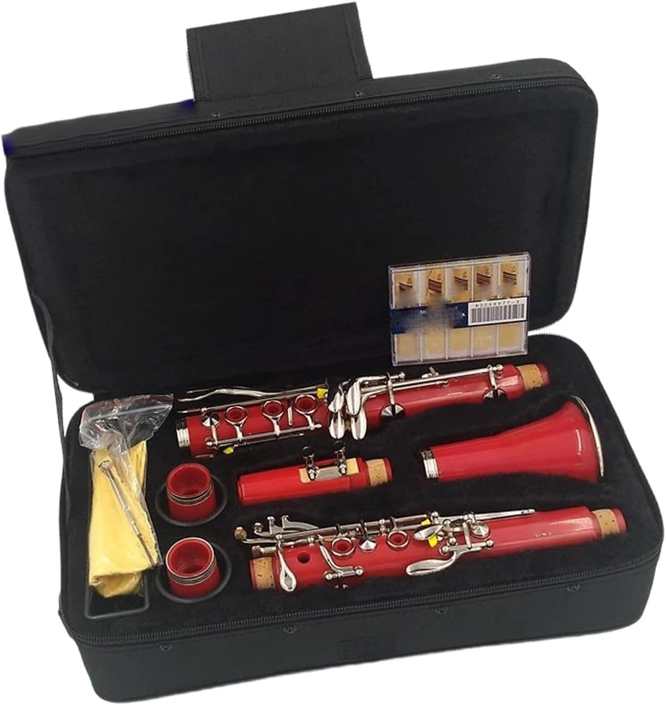 B Flat Red Clarinet 17 Key Beginner Instrument ABS Material Clarinet Set