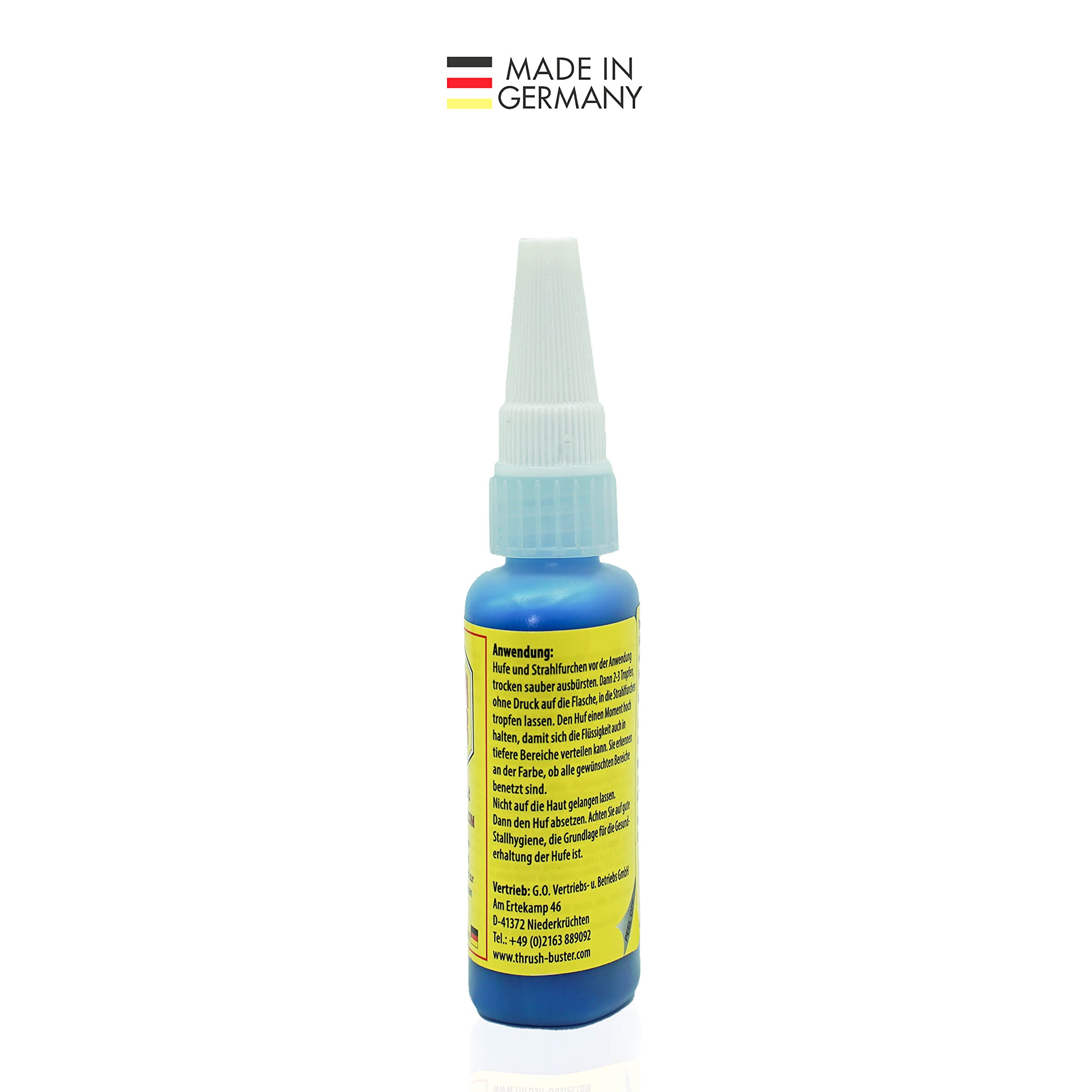 Thrush Buster Liquid Spezial, Hufpflege für Pferde, Intensive Strahlpflege bei Strahlfäule am Hufhorn mit hornfestigender Wirkung, leichtes auftragen, ohne Biozid, Anti-Doping (59ml)