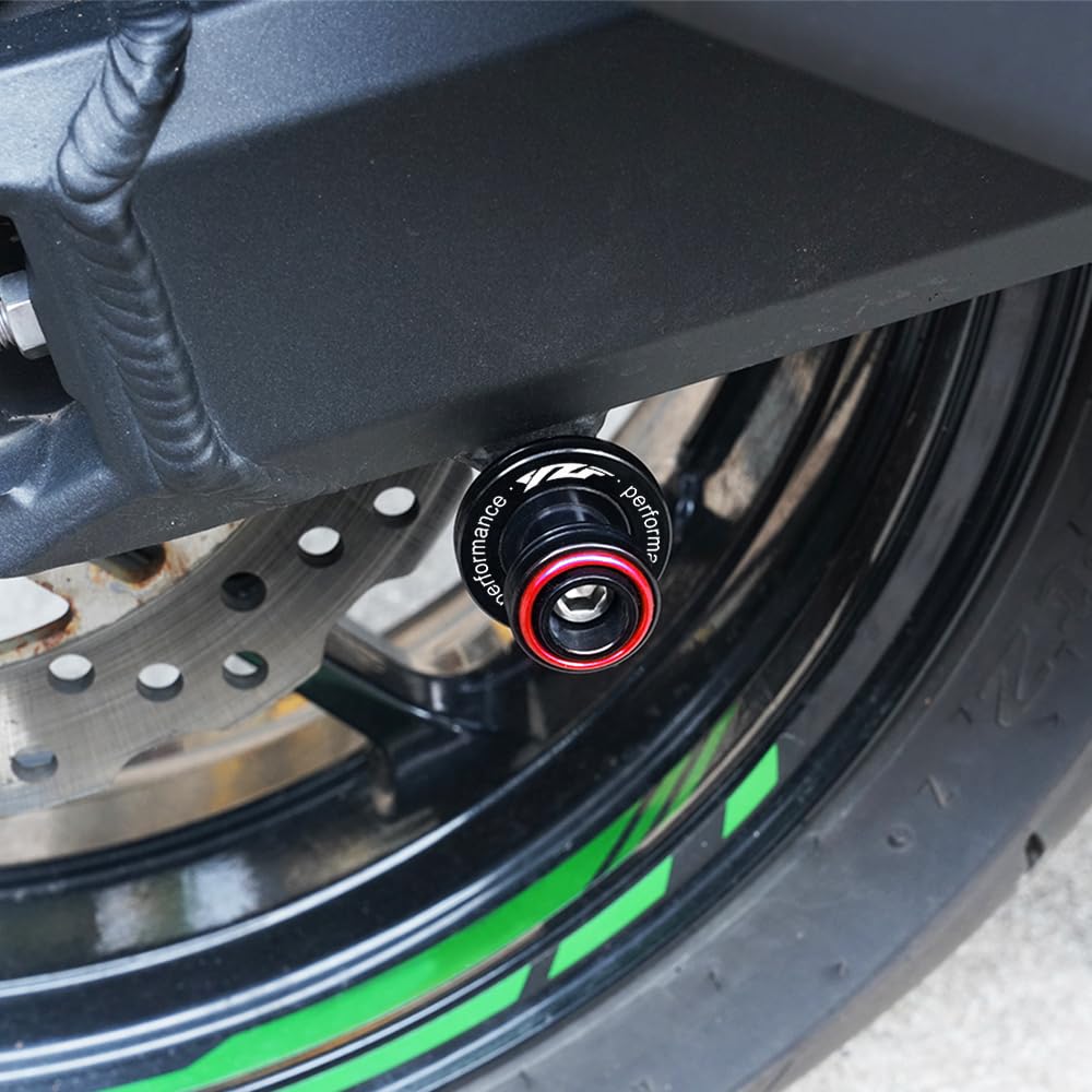 Para Yamaha YZF R1/S/M R3 R6 R7 R9 R25 R125 YZFR1 YZFR3 YZFR6 YZFR7 YZFR9 Accesorio de motocicleta de aluminio 6 mm, sarga, bobinas, deslizadores, soporte, tornillos (Rojo)