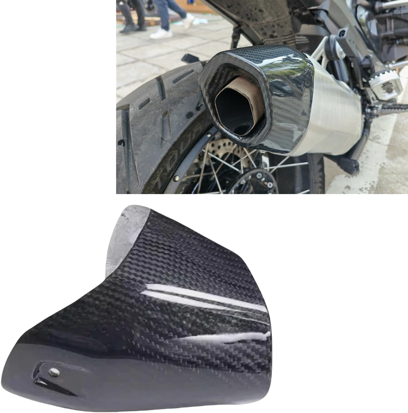 Motorcycle Exhaust Pipe Cover Fairing Kit For BMW R1300GS 2023-2024 Carbon Fiber