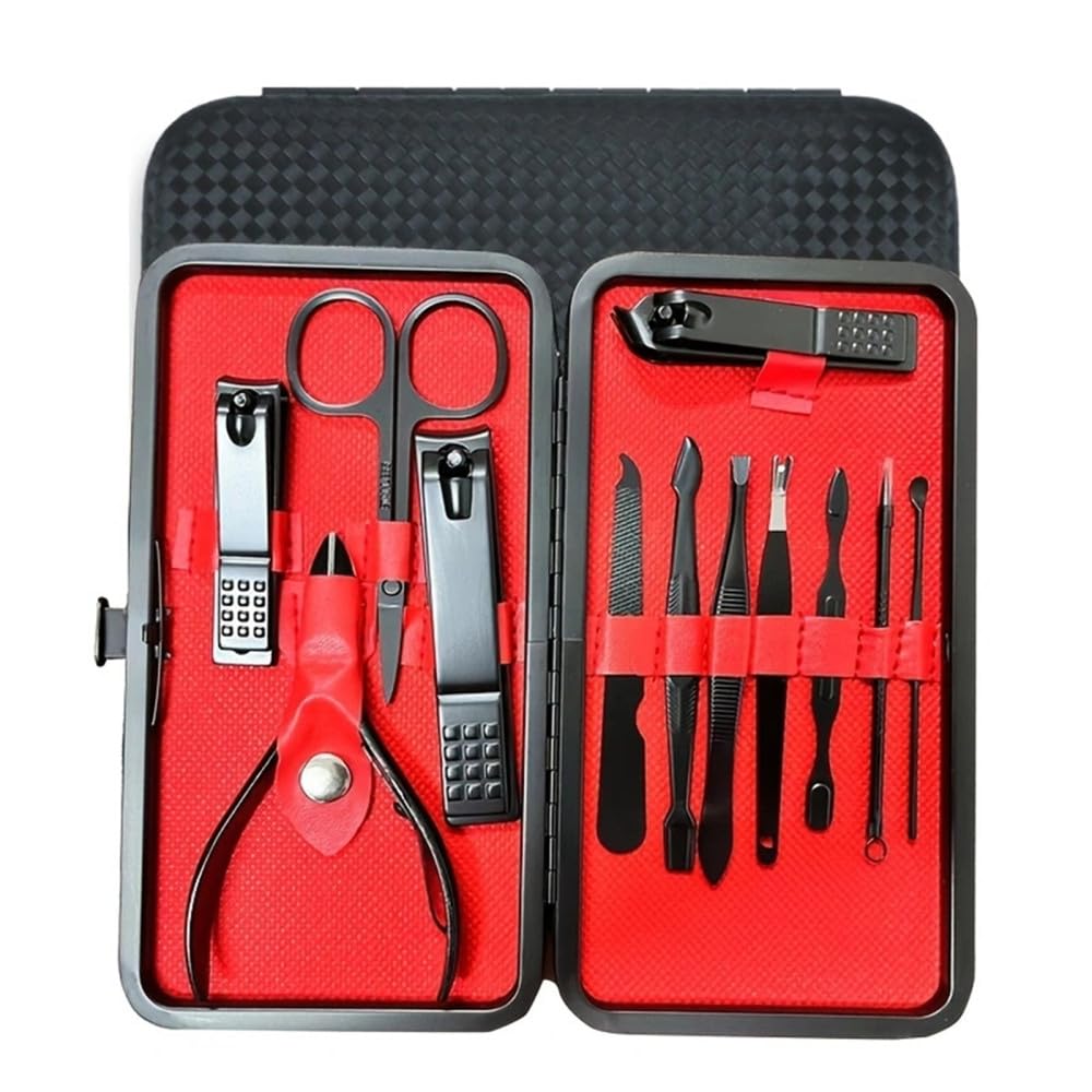YJYJY Nail clippers Stainless Steel Manicure Pedicure kit Nail Foot Care Black Clipper Set