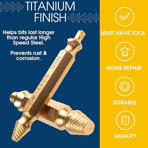 Miniatura 2 de Juego de extractor de tornillos a rayas - 6 piezas - chapado en titanio