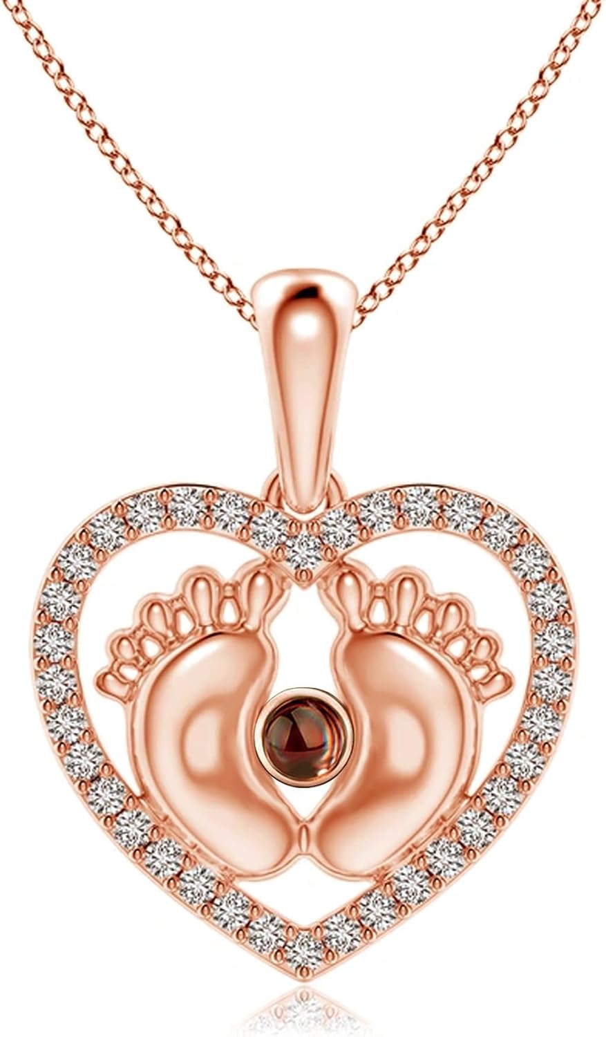 Personalized Projection Necklace with Photo Inside,925 Sterling Silver Custom Photo Love Heart Pendant Necklace Memorial Gifts for Birthday Anniversary