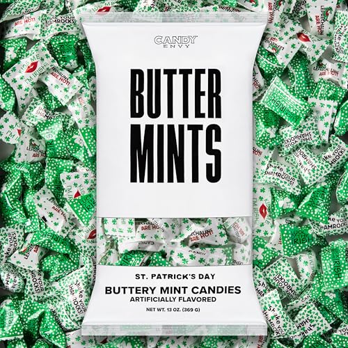 Candy Envy - St. Patrick's Day Buttermints - 13 oz. Bag - Approximately 100 Individually Wrapped Mints - St Paddy's Day