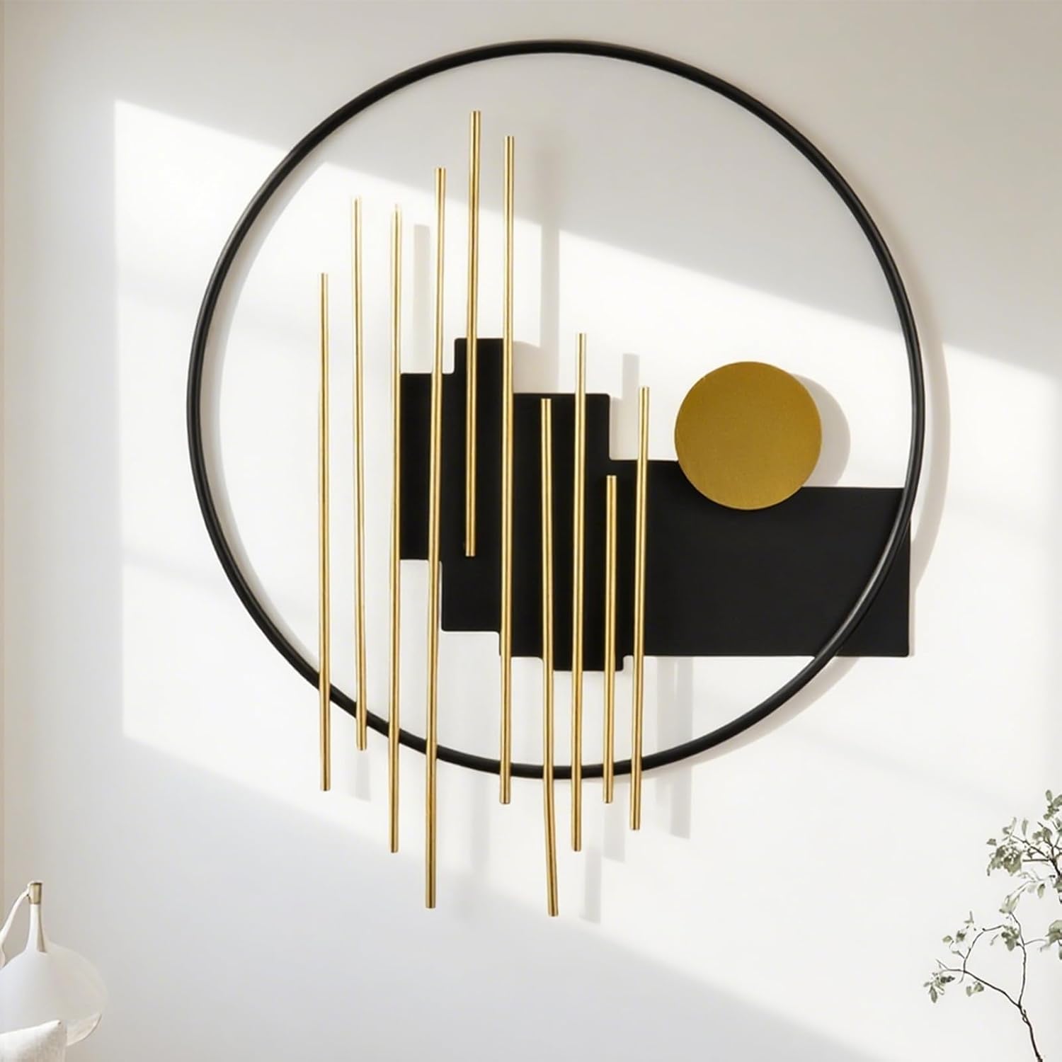 HYVAKUPPA 3D Large Metal Wall Decor Modern Aesthetic Wall Sculptures 19.7''x23.2'' Luxury Geometric Circular Decor Wall Art Artwork for Bedroom Dining Living Room Wall Decorations 23.2"L x 19.7"W