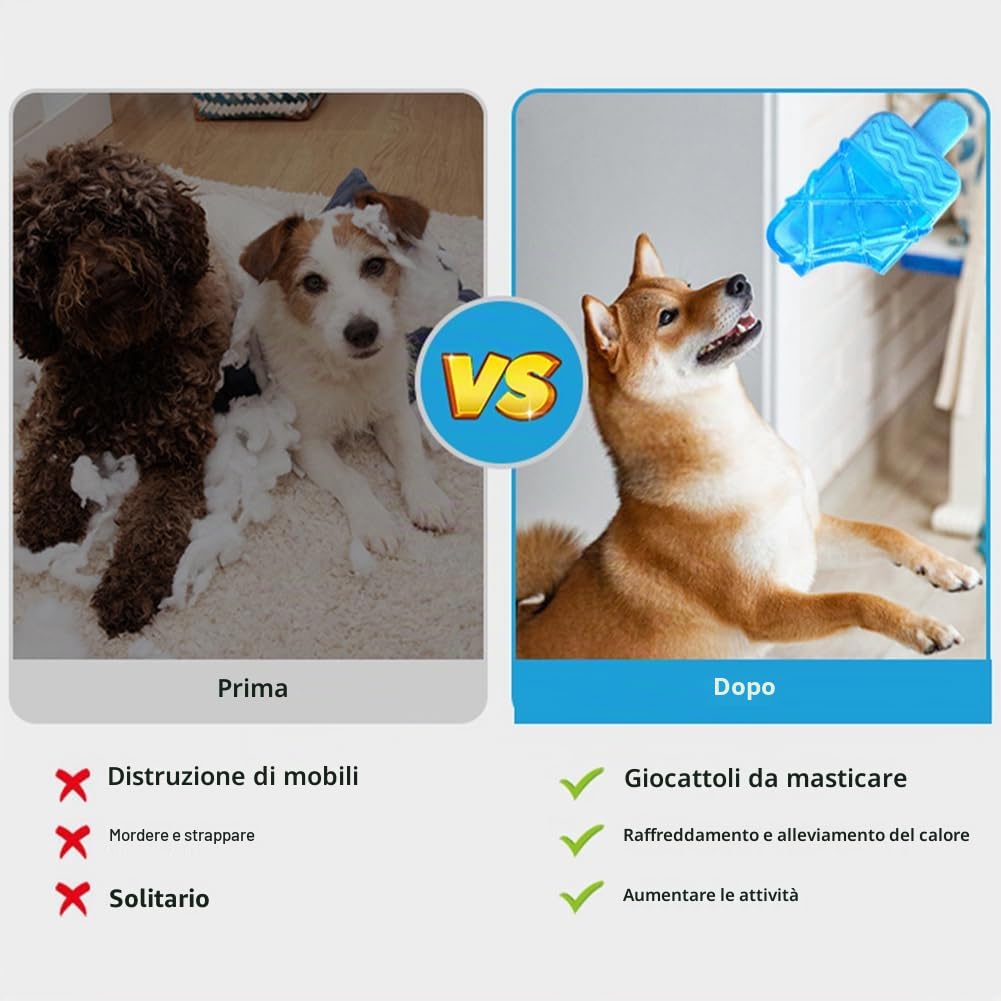 Giocattoli da Masticare Congelabili, Giocattolo di Raffreddamento Dell'animale Domestico, Giocattoli da Masticare Rinfrescanti per Cani, Giocattolo di Raffreddamento per Animali Domestici, Ghiacciolo