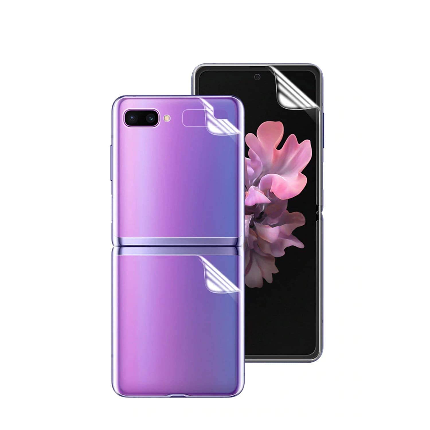 Case Creation Compatible with Samsung Z Flip (2020) Screen Guard,Full Body 2 in 1 3D 360 Degree Slim Protector Buff Guard Front Back for Samsung Galaxy Z Flip (Clear)