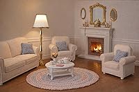 Vista 2 de Lámpara de pie en miniatura para casa de muñecas, luz LED que funciona con pilas, accesorio funcional para muebles de casa de muñecas