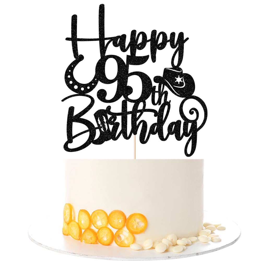 Kaoenla Cowboy Cake Topper-cowboy theme Happy 17th Birthday Decor,17th Birthday/Anniversary Party Decorations (95th) — image 1