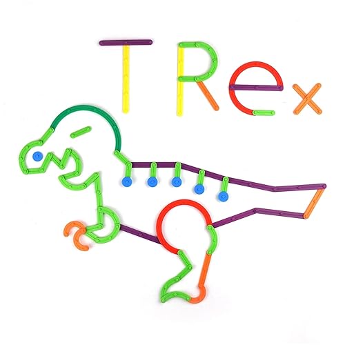 Miniatura 6 de edxeducation -21368 GeoStix - Juego de construcción de letras - Juguete educativo - 200 palos de conexión - 50 actividades - Letras de construcción,