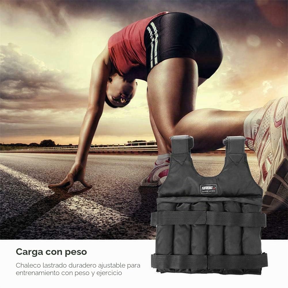 Chaleco Peso Chaqueta Entrenamiento Con Ajustable Para Bajar Peso Gimnasio Entrenamiento Fuerza Fitness Carga Máxima 20 Kg 50 Kg (20KG)