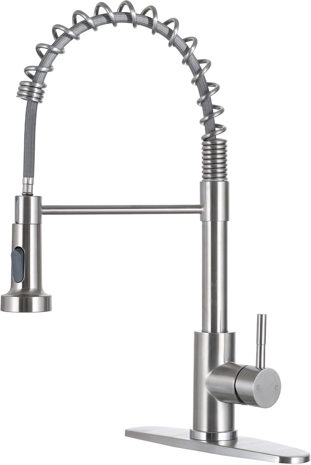 VCCUCINE Kitchen Faucet with Pull Down Sprayer Brushed Nickel Stainless Steel 1 Handle Pull Out Spring Sink Faucets 1 Hole Or 3 Hole Dual Function for Outdoor Utility Camper Laundry Rv Wet Bar