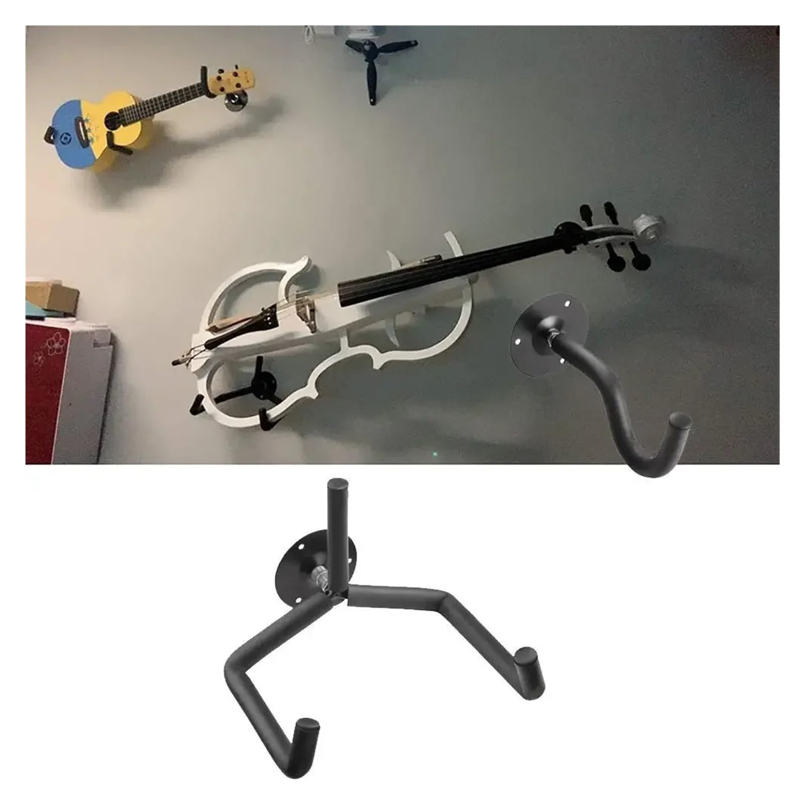 Supporto da parete for chitarra orizzontale in metallo for acustica Basso Violini Mandolini for esposizione a doghe Per Guitar