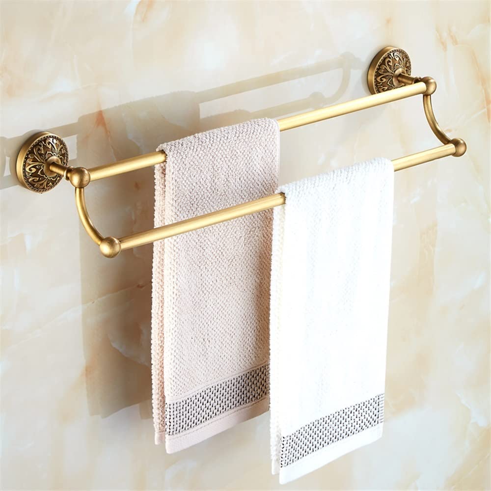 GLETSF All Copper Antique Towel Rack, Bathroom Pendant, Toilet Toilet Rack, European Bath Towel Bar Towel Rail