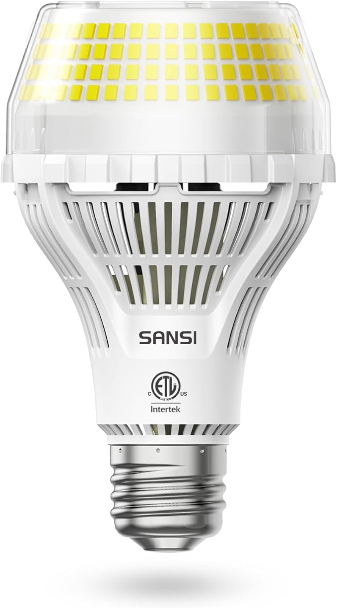 SANSI Upgraded 300W Equivalent LED Light Bulb, 5000 Lumens A21 Non-dimmable LED Bulb with E26 Base, 30W Power 5000K Daylight White Bright Light Bulb for Home Workshop