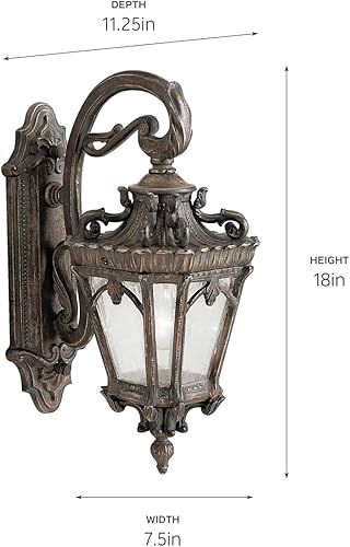 Miniatura 2 de Kichler Tournai - Lámpara de pared para exteriores de 18 pulgadas con cristal transparente y semilla en Londonderry