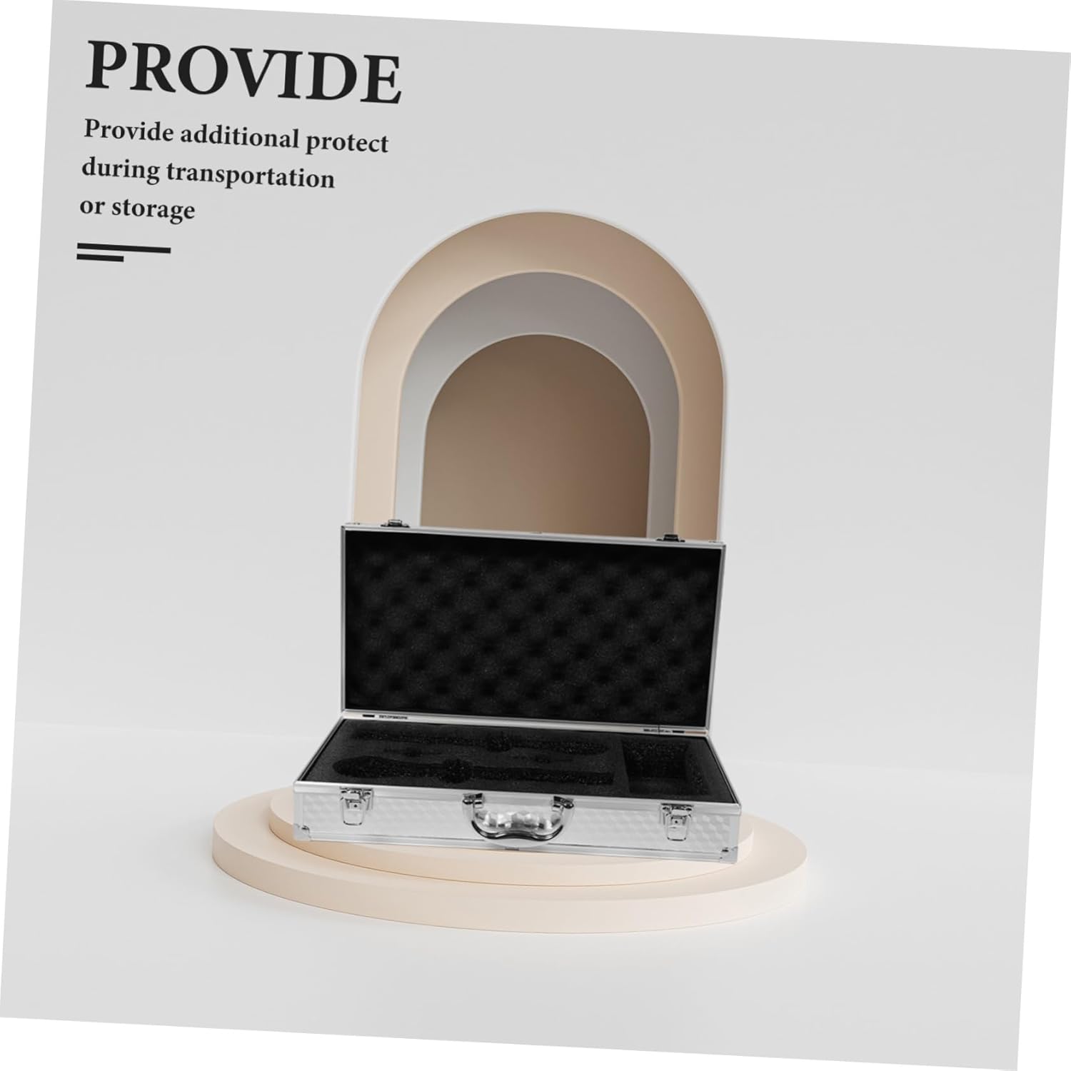 BESTYASH Aluminum Alloy Microphone Case Shockproof Foam Portable Dual Microphone Storage Box for Ktv and Concerts for Handheld Mic and Versatile Storage