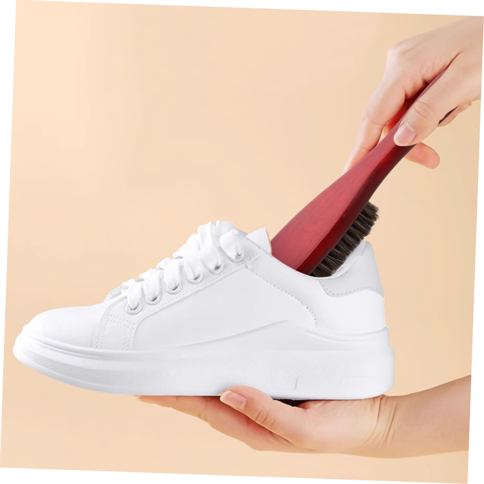 Healeved 5 Piezas Cepillo de Haya de Caballo Largo Zapatos Limpieza Agente de mudanzas hilas Tela Kit de Cuidado de Botas de Cuero Exfoliante para Limpiar Cabello de Caballo