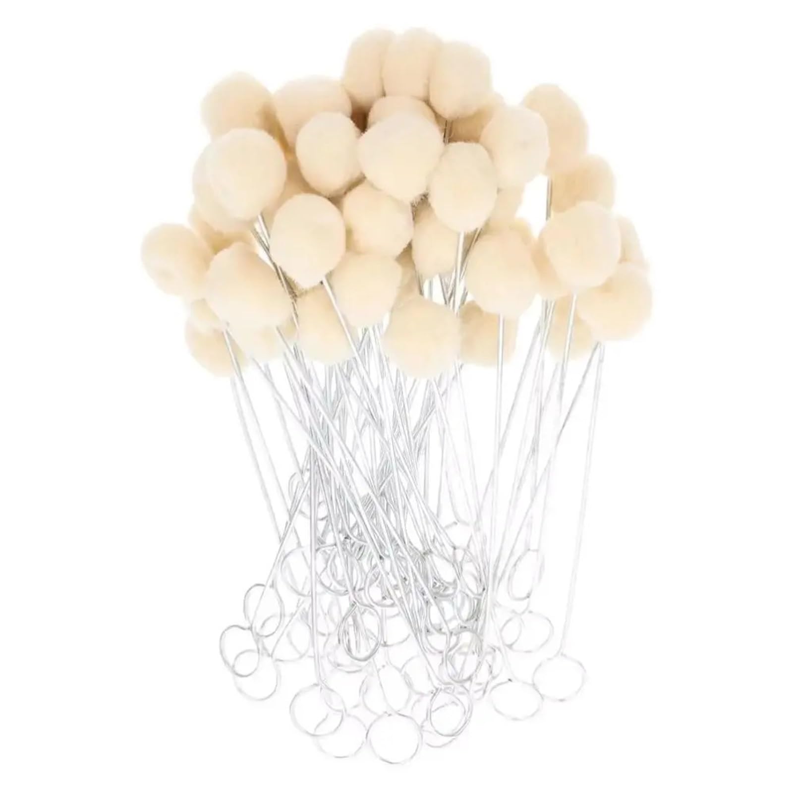 Wełniane pędzelki kulkowe, 200 sztuk białej skórzanej szczotki kulkowej z wełny 12,5-15 cm(15cm)