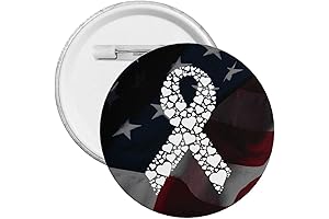 White Ribbon Lung Cancer Awareness Exquisite Round Badge Pin